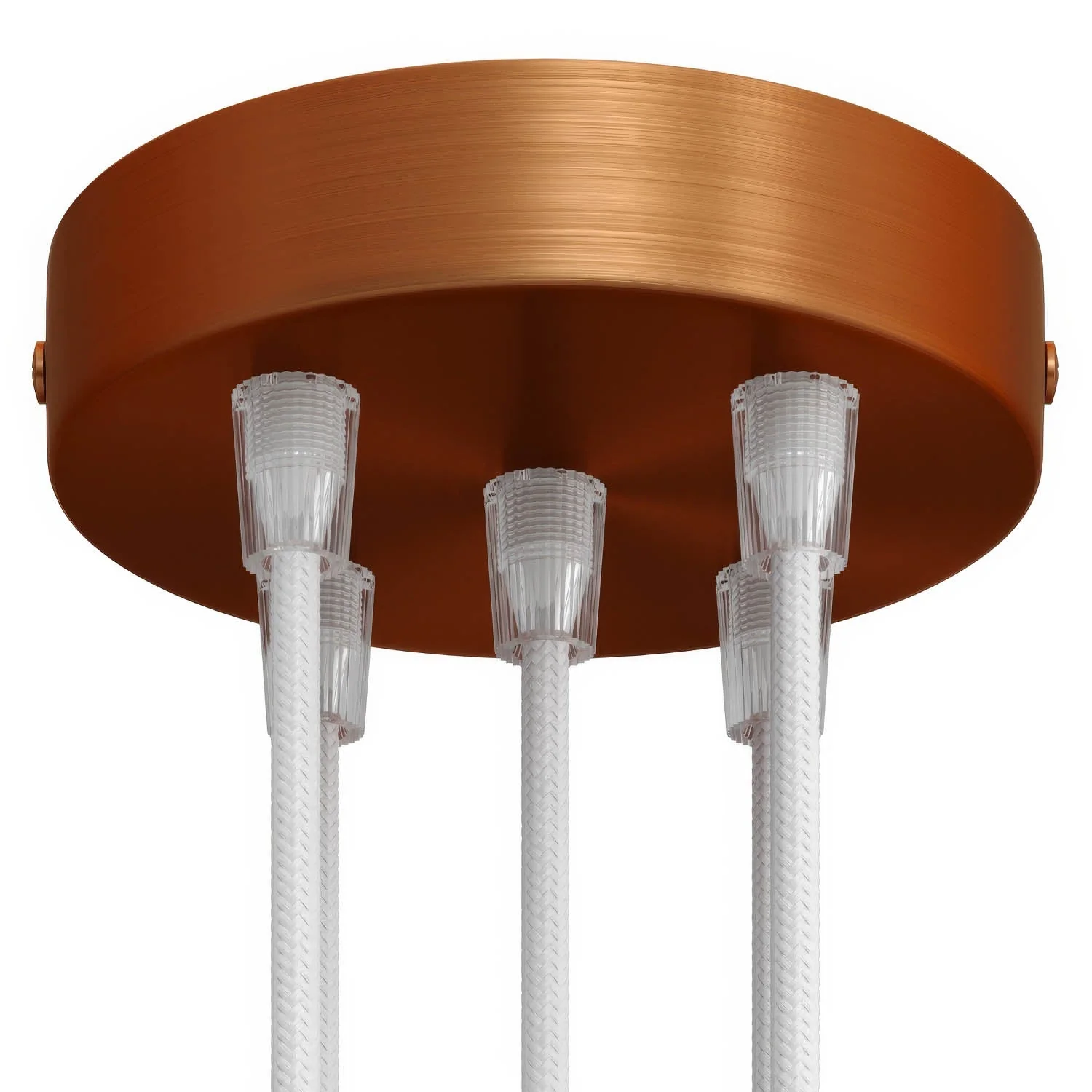 Zylindrischer Lampenbaldachin-Kit aus Metall mit 5 Löchern - Satin-Kupfer