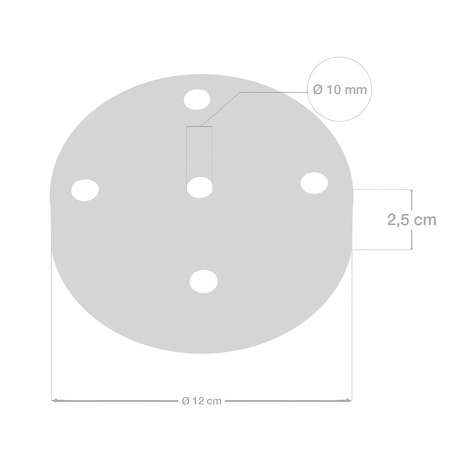 Zylindrischer Lampenbaldachin-Kit aus Metall mit 5 Löchern - Satin-Kupfer - Image 5