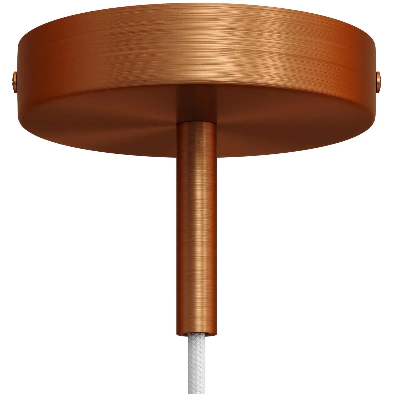 Zylindrisches Baldachin-Kit aus Metall mit 7 cm Kabelzugentlastung – Satin-Kupfer