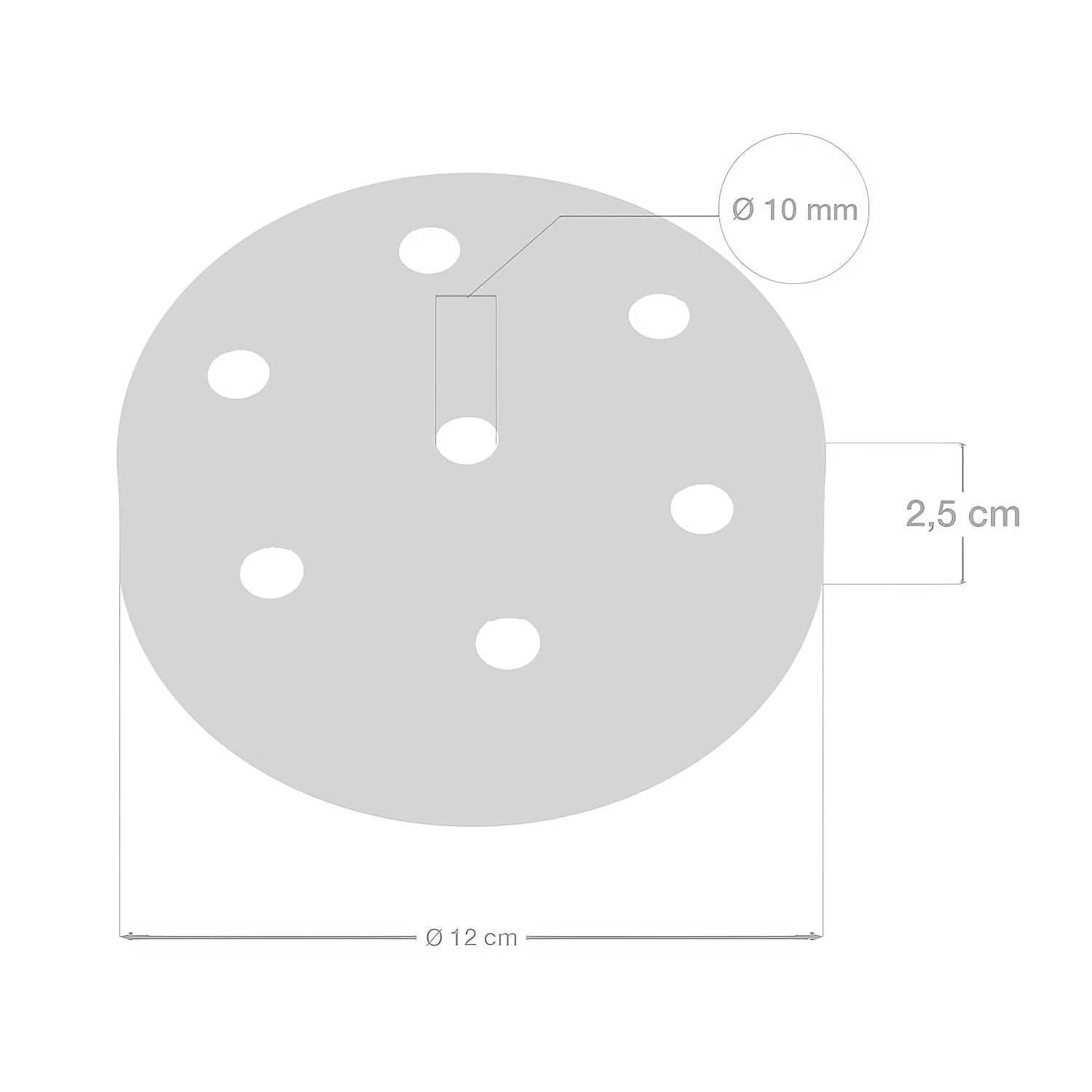 Zylindrischer Rosetten-Kit aus Metall mit 7 Löchern – Kupfer - Image 5