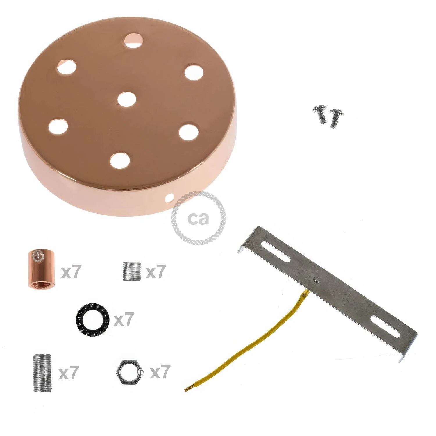 Zylindrischer Rosetten-Kit aus Metall mit 7 Löchern – Kupfer - Image 8