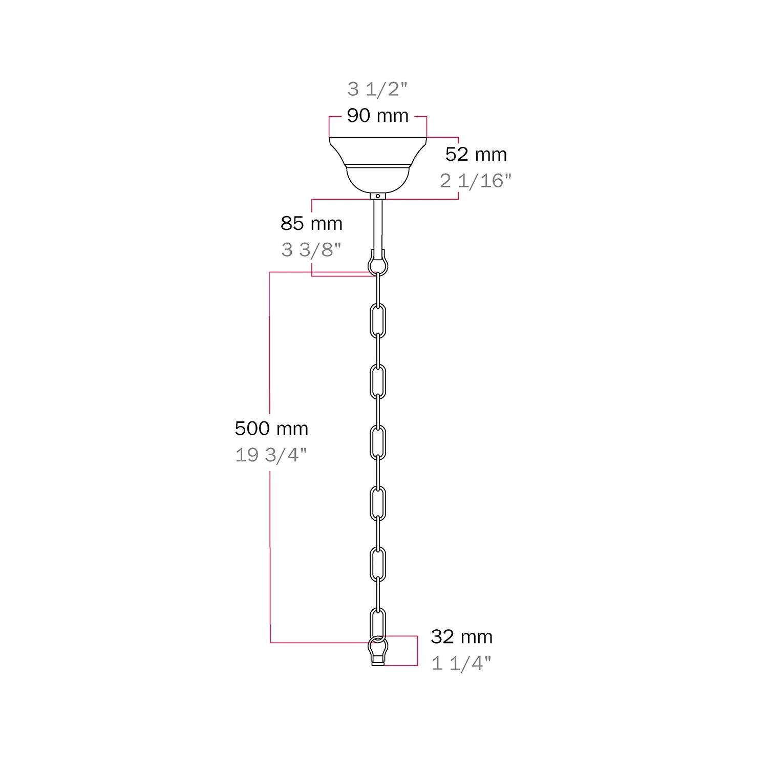 Komplett-Kit Vintage-Pendelleuchte: Lampenbaldachin aus Eisen und Genuesische Kette – 50 cm - Image 6