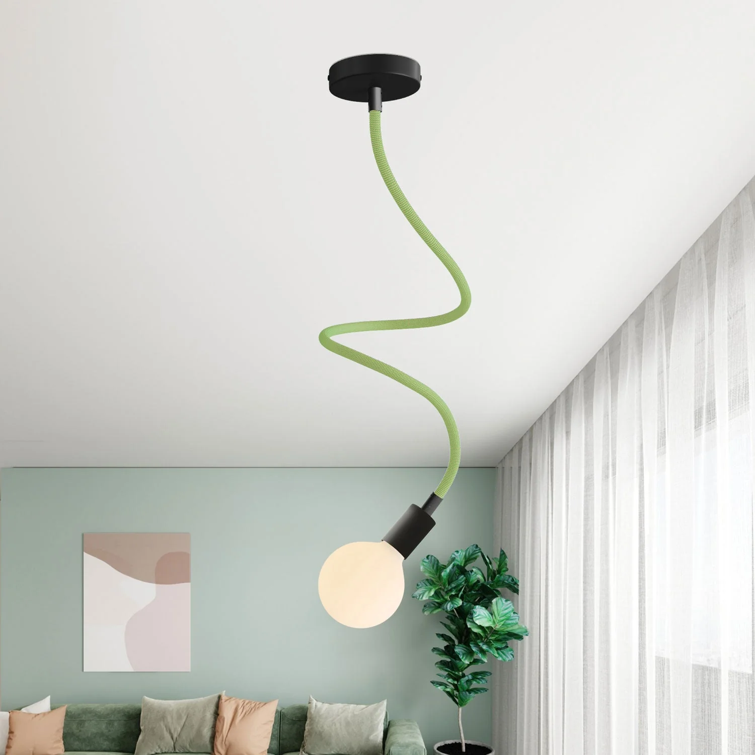 Kit Creative Flex – flexibles Schlauchrohr mit Stoffbezug RM77 Wiesengrün und Metallendstücken - Image 18