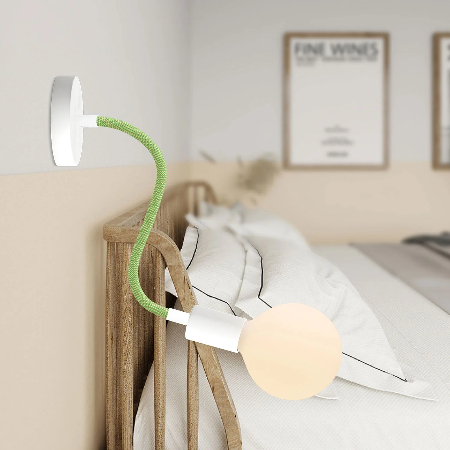 Kit Creative Flex – flexibles Schlauchrohr mit Stoffbezug RM77 Wiesengrün und Metallendstücken - Image 3