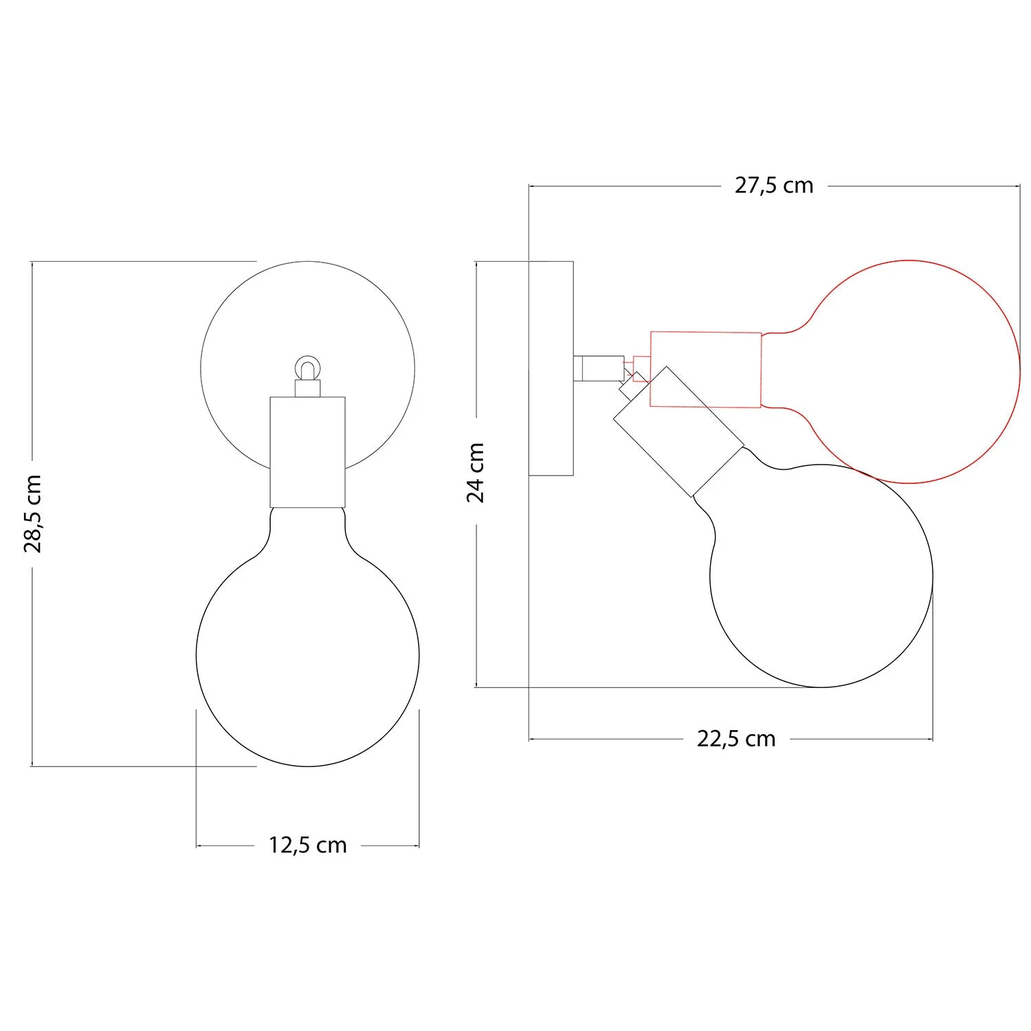 Fermaluce Snodo Metalllampe mit Glühbirne Globo Porzellan – Chrom - Image 3