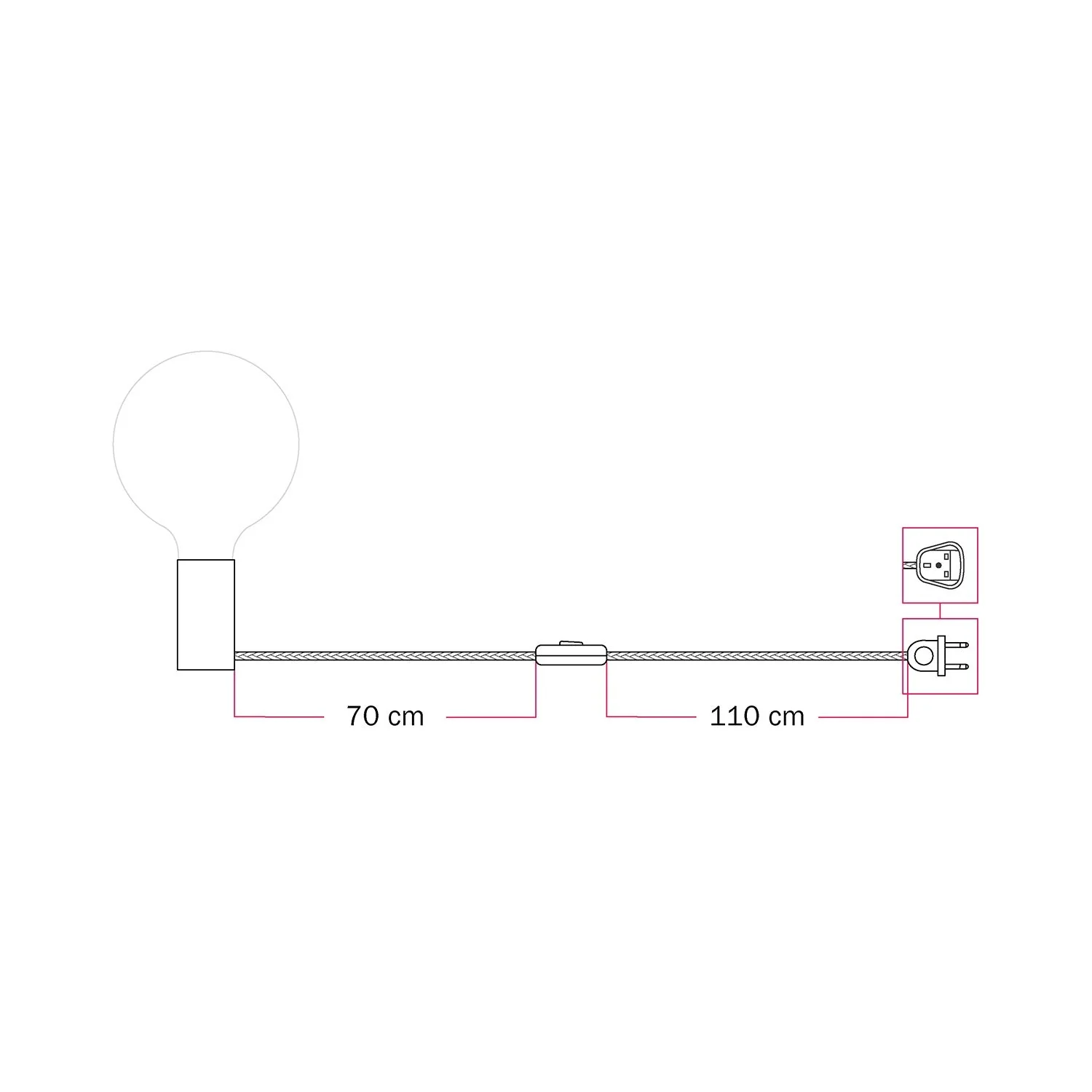 Magnetische Plug-in-Lampe mit E27-Fassung - Orange - Image 3