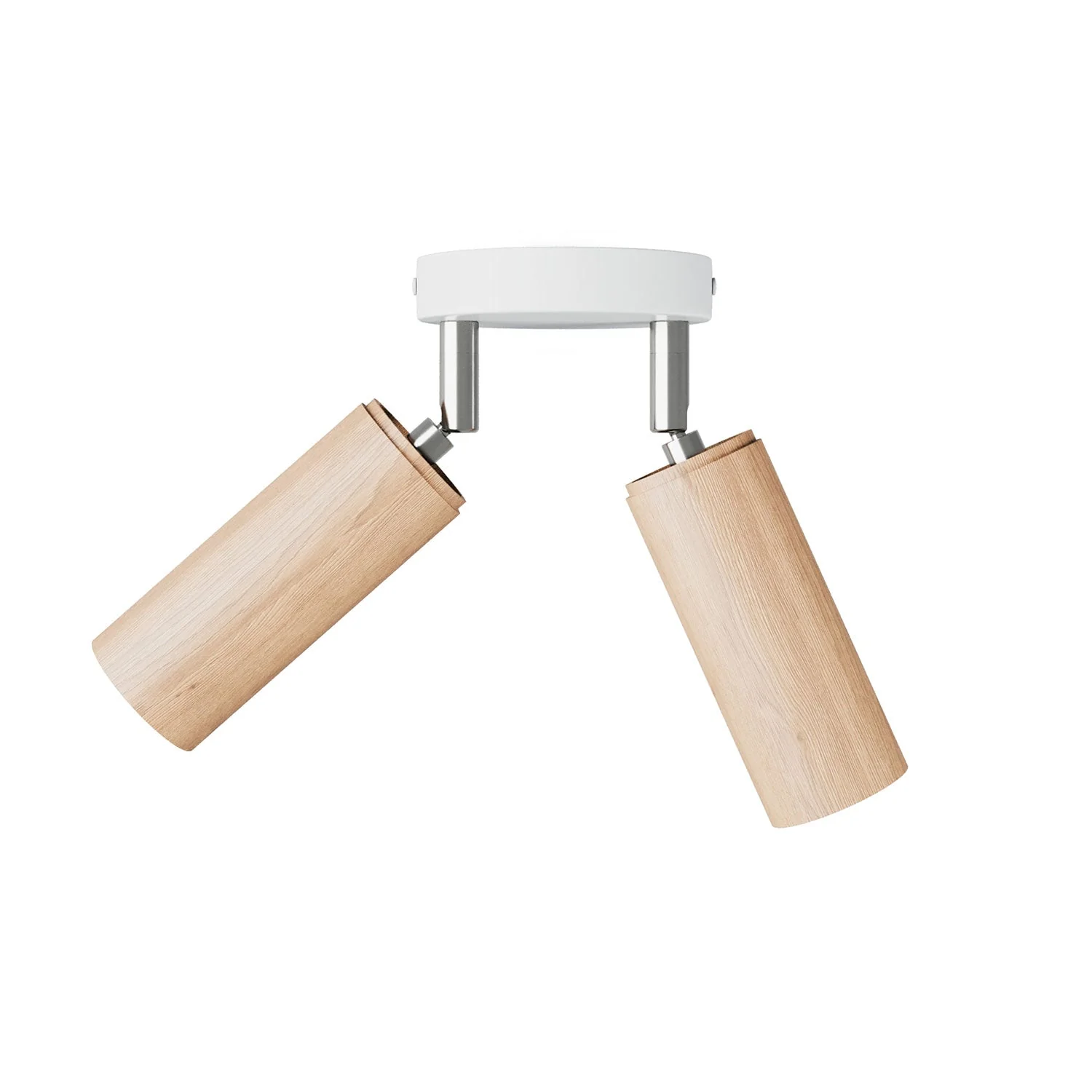 2-Strahler-Lampe mit Tub-E14-Schirm und runder Baldachin – Neutral