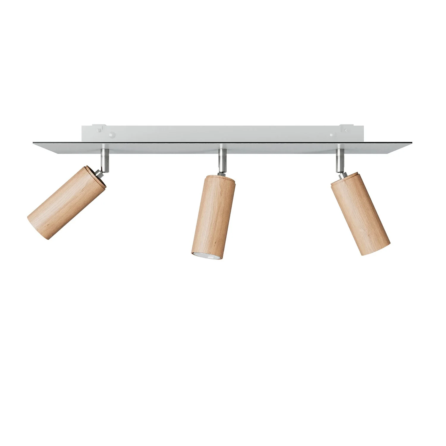 Deckenleuchte mit 3 Spots mit Tub-E14-Lampenschirm und rechteckigem Rose-One XXL-Deckenkasten – Neutral