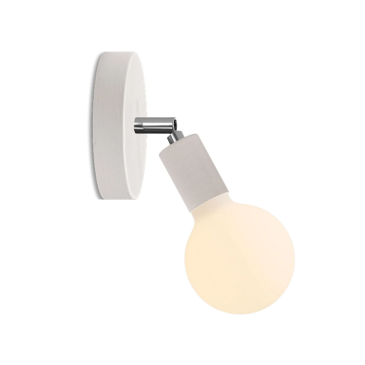 Fermaluce Snodo Holzlampe mit Globe-Porzellan-Glühbirne - Weiß