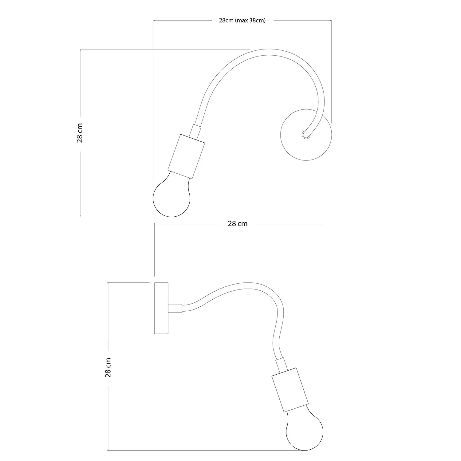 Flex 30 Leuchte mit Tropfenbirne – Bronze satiniert - Image 4