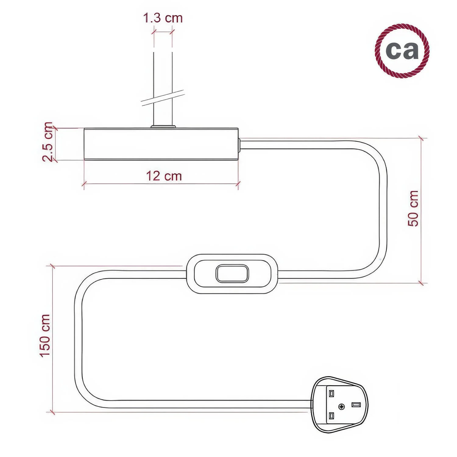 Lampenfuß für Lampenschirm – Tischleuchte aus Metall mit UK-Stecker – Schwarz matt - Image 4