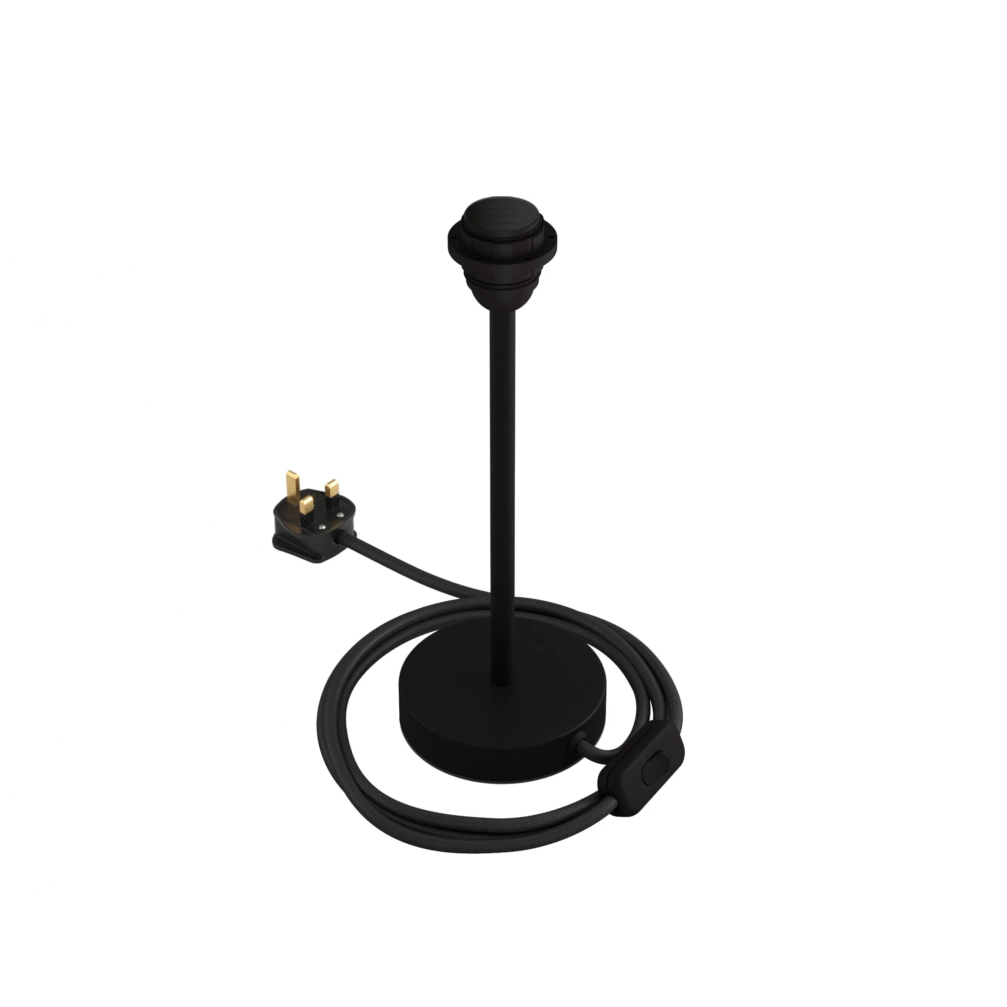 Lampenfuß für Lampenschirm – Tischleuchte aus Metall mit UK-Stecker – Schwarz matt - Image 8