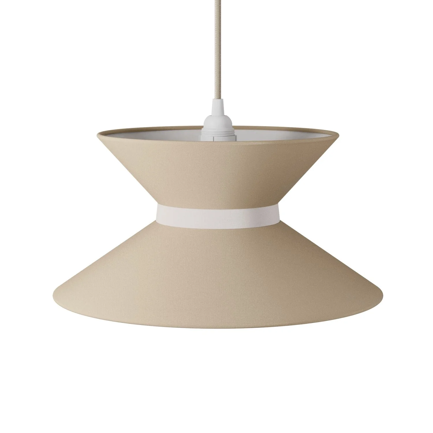 Lampenschirm Clessidra aus Stoff, Arenal-Taupe – Made in Italy - Image 4