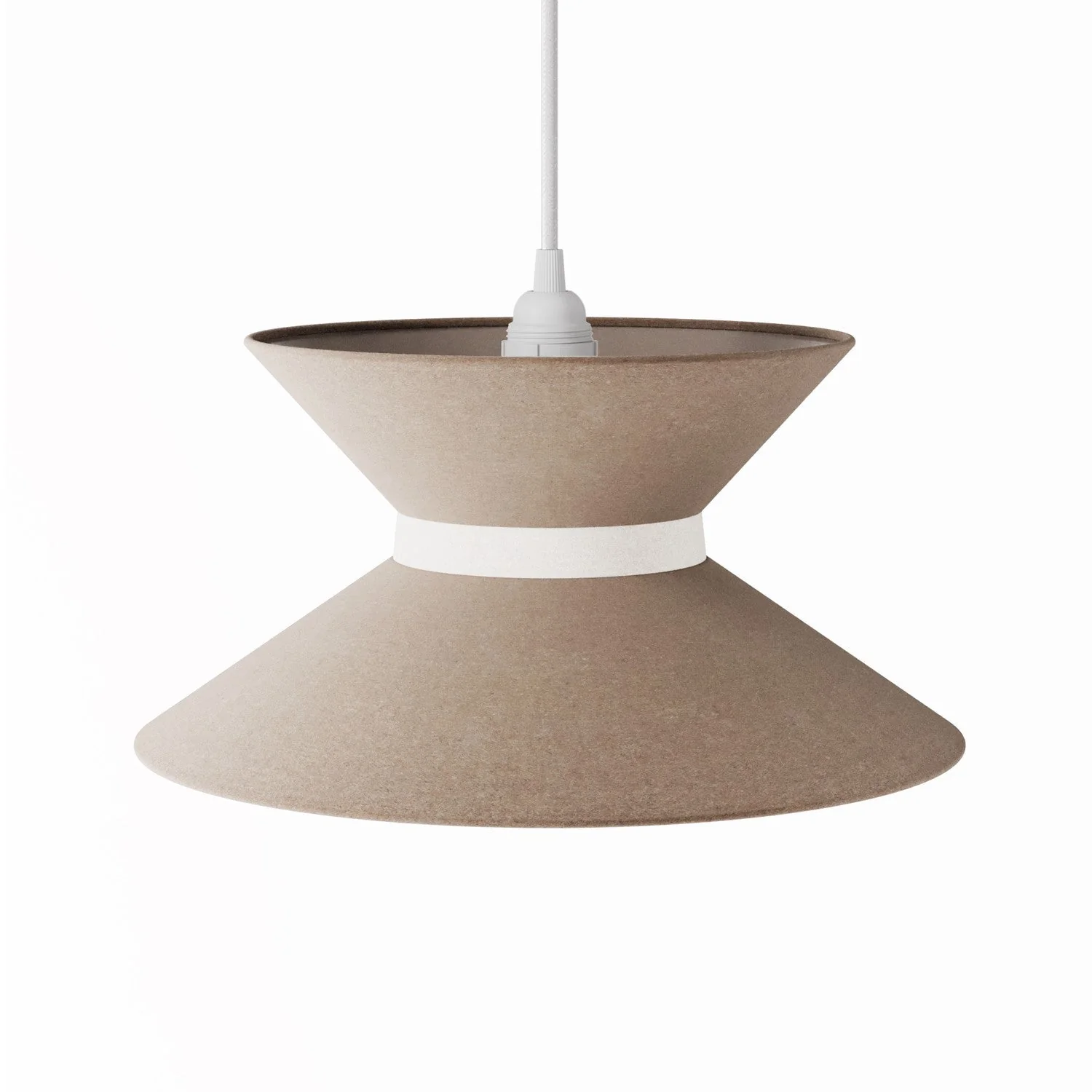 Clessidra-Lampenschirm aus Stoff für Pendelleuchte - Braune Wolle - Image 4
