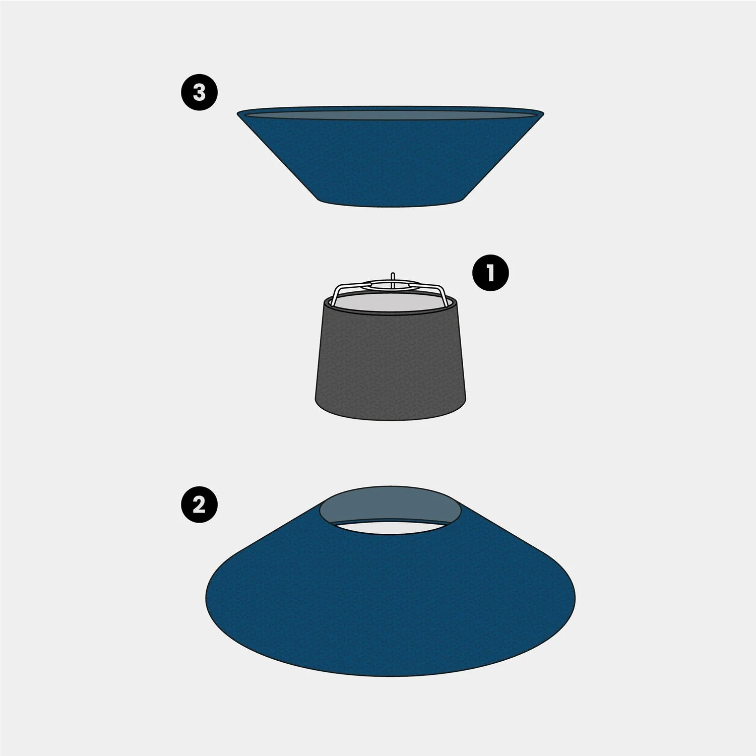 Stoffschirm Clessidra für Pendelleuchte – Blaue Wolle - Image 16