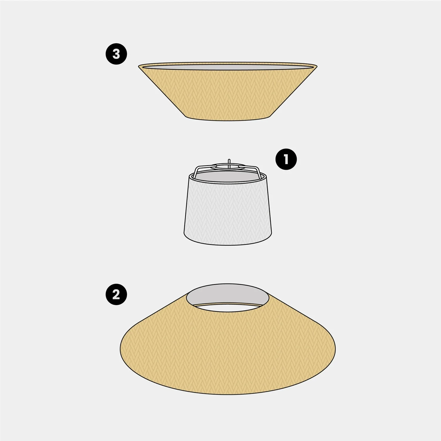 Lampenschirm aus Stoff Clessidra Arenal Gold – Made in Italy - Image 7