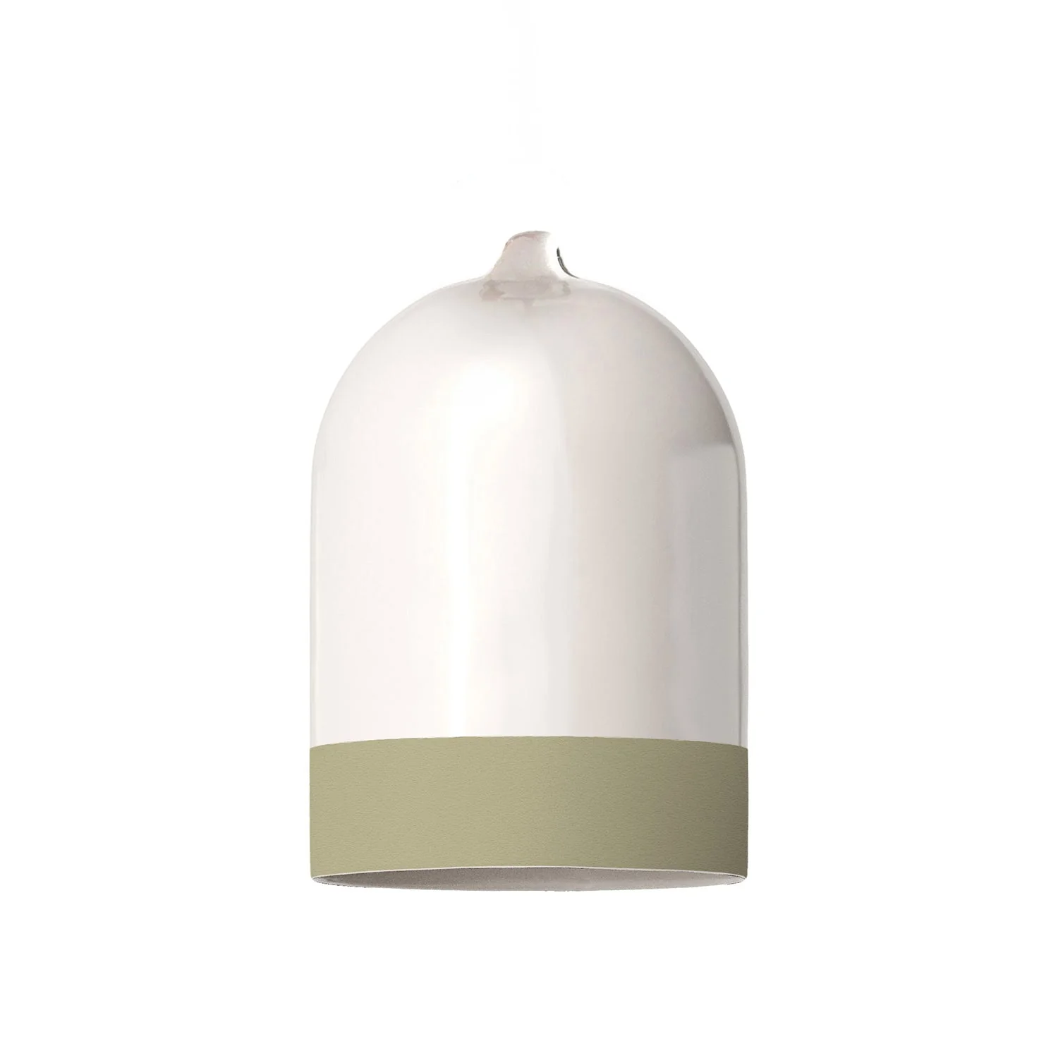Lampenschirm Campana Mini XS, zweifarbig aus Keramik, Weiß und Salbeigrün, Kollektion Materia – Made in Italy - Image 3
