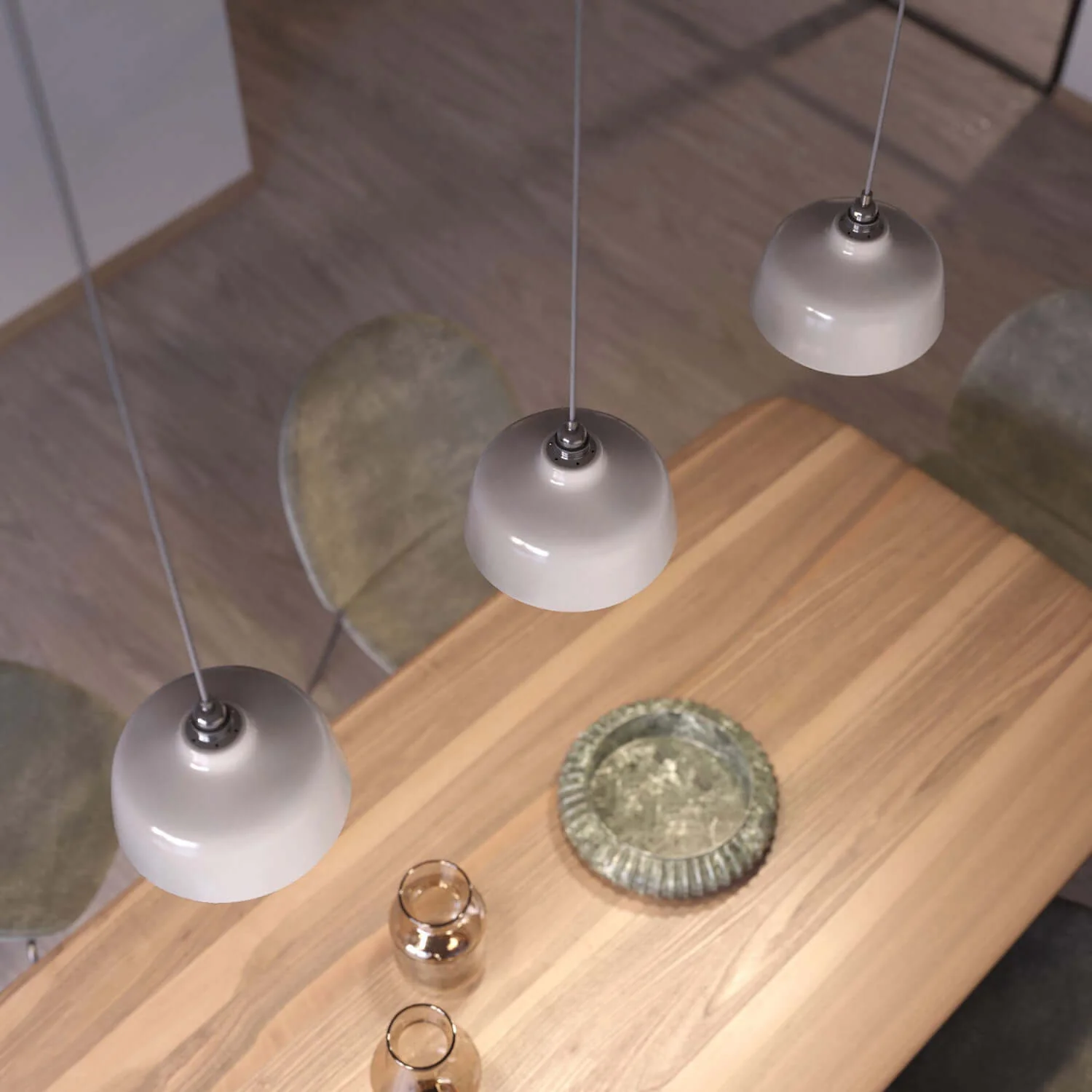 Schale-Lampenschirm aus Keramik, Kollektion Materia – Made in Italy – Glänzend Weiß - Image 3