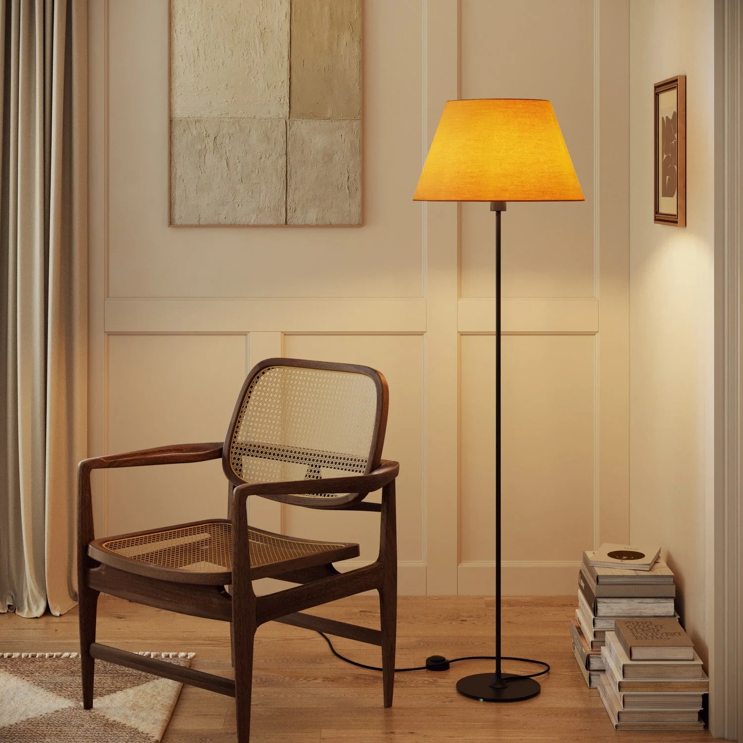 Impero Lampenschirm L für Tischleuchte oder Wandlampe mit E27-Fassung – Made in Italy – Stoff Mandarine - Image 2