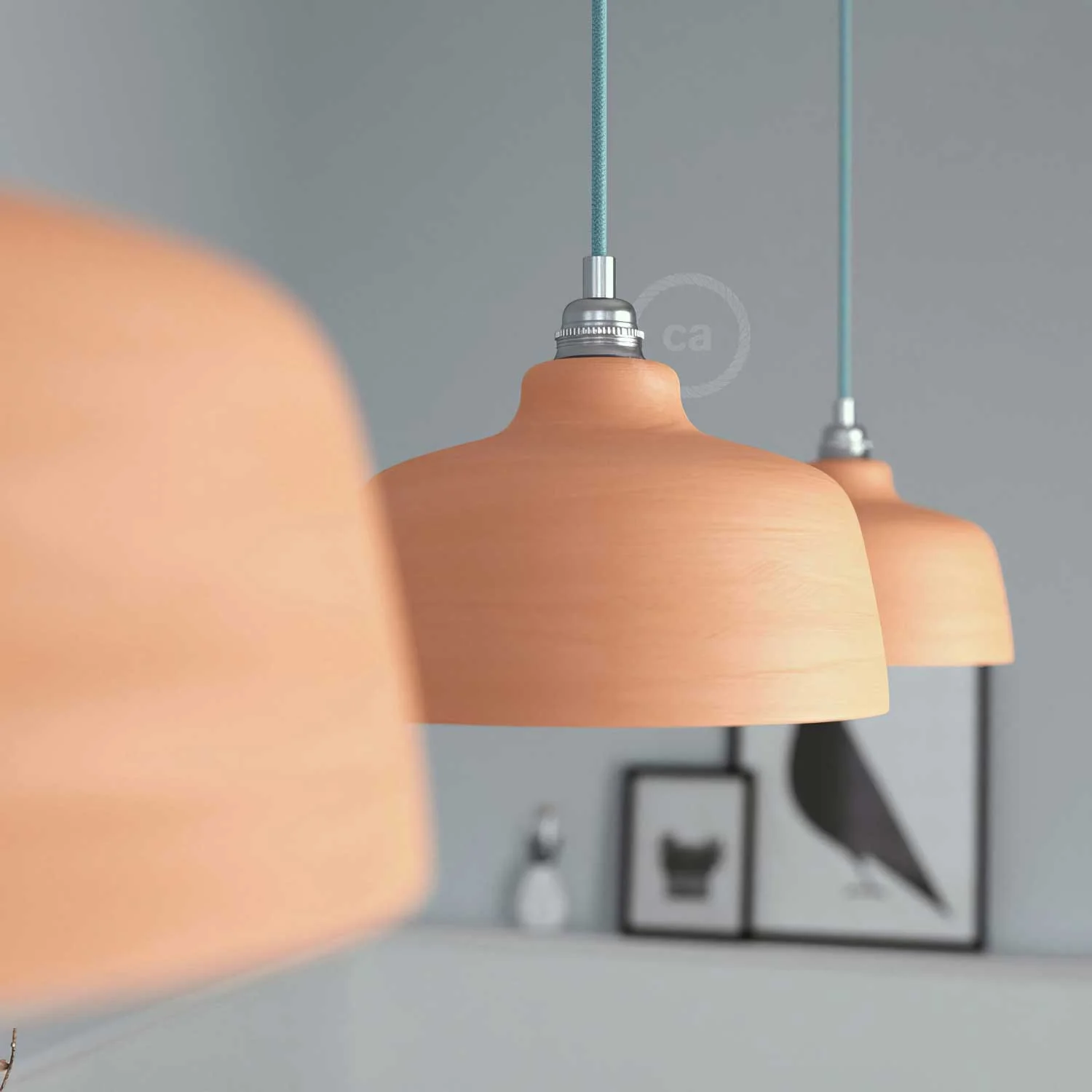 Schirm Coppa aus Keramik, Kollektion Materia – Made in Italy – Gestreifter Terrakotta - Image 3