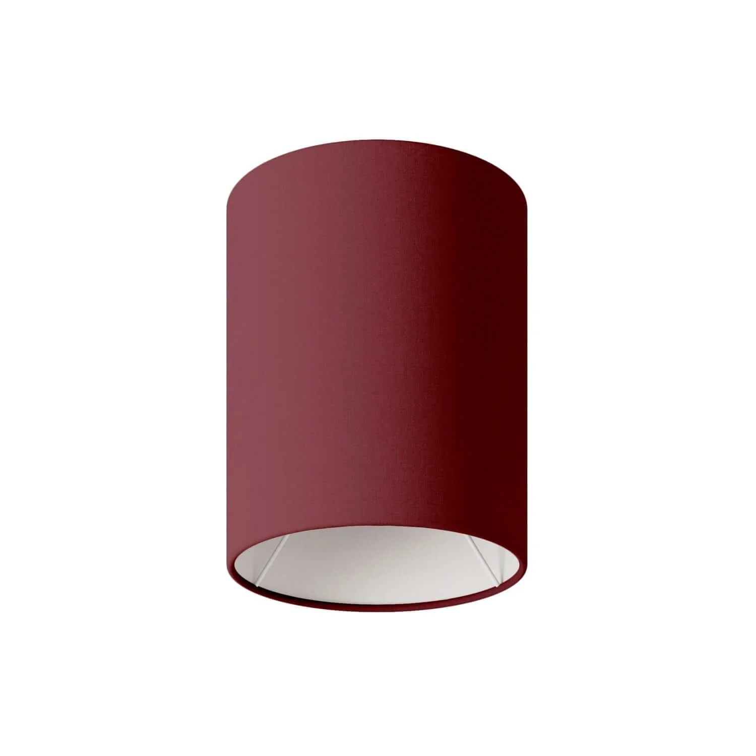 Zylinderförmiger Lampenschirm aus Stoff mit E27-Fassung – 100% Made in Italy – Stoff bordeaux