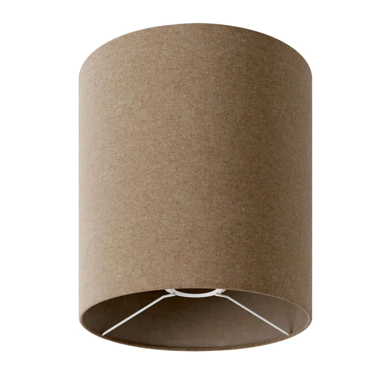 Lampenschirm Zylinder M aus Stoff mit E27-Fassung – Made in Italy – Braunwolle