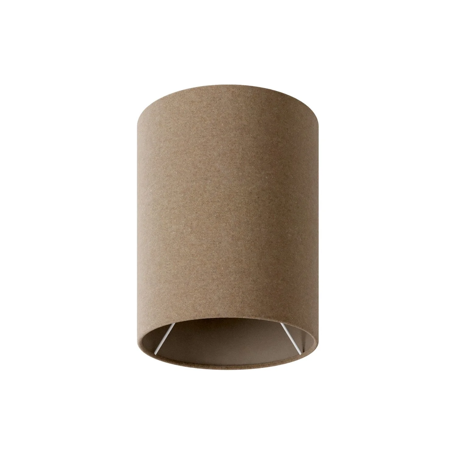 Zylinder-Lampenschirm S aus Stoff mit E27-Fassung – Made in Italy – Braune Wolle