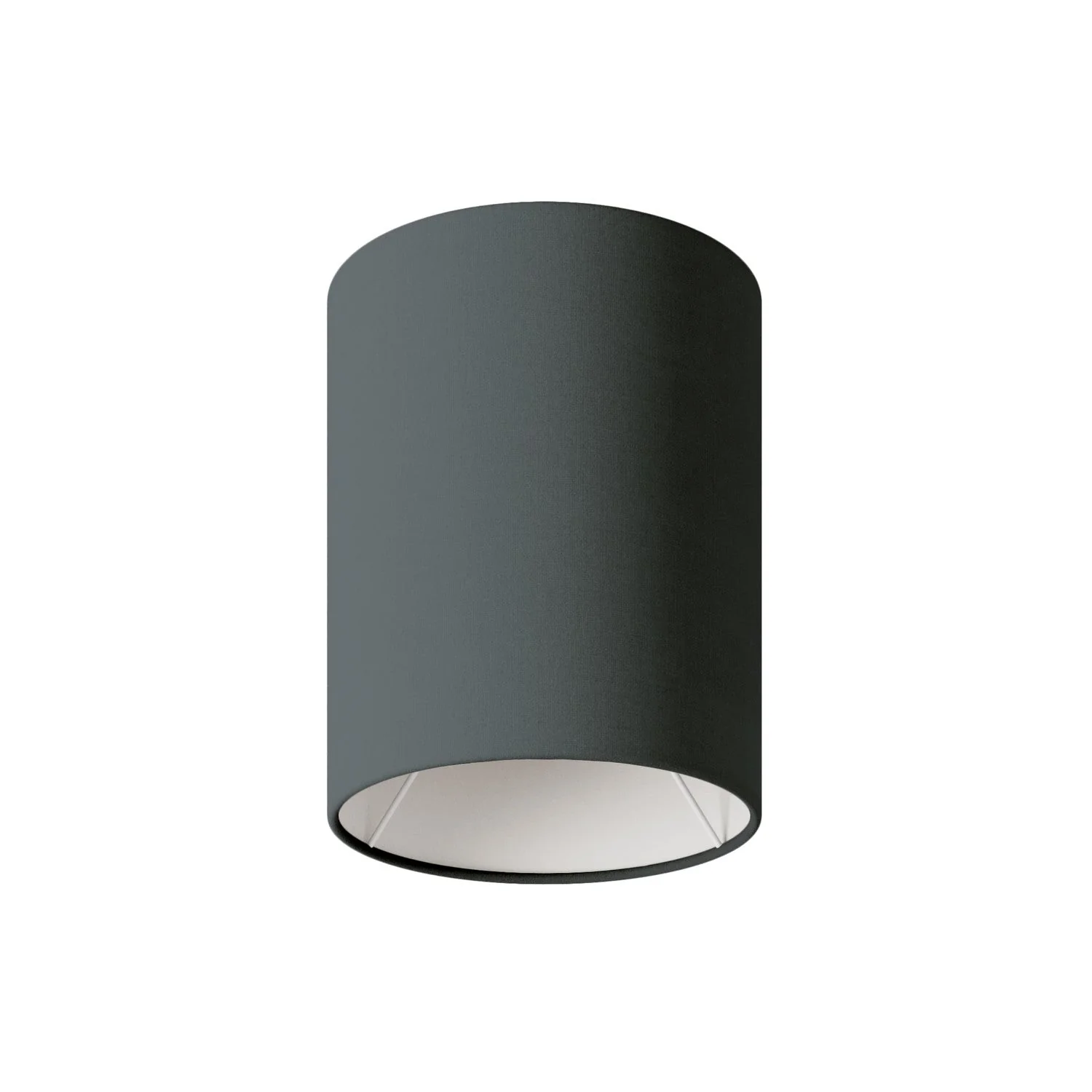 Zylinderschirm S aus Stoff mit E27-Fassung – Made in Italy – Dunkelgraues Leinen