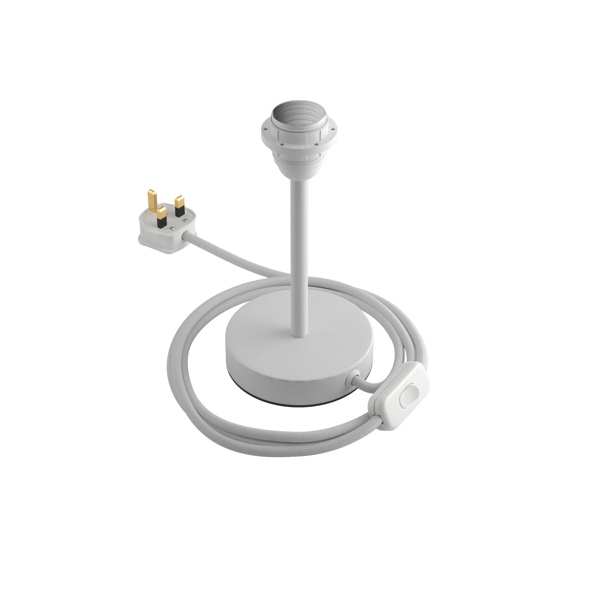 Alzaluce für Lampenschirm – Tischlampe aus Metall und UK-Stecker – Mattweiß - Image 6