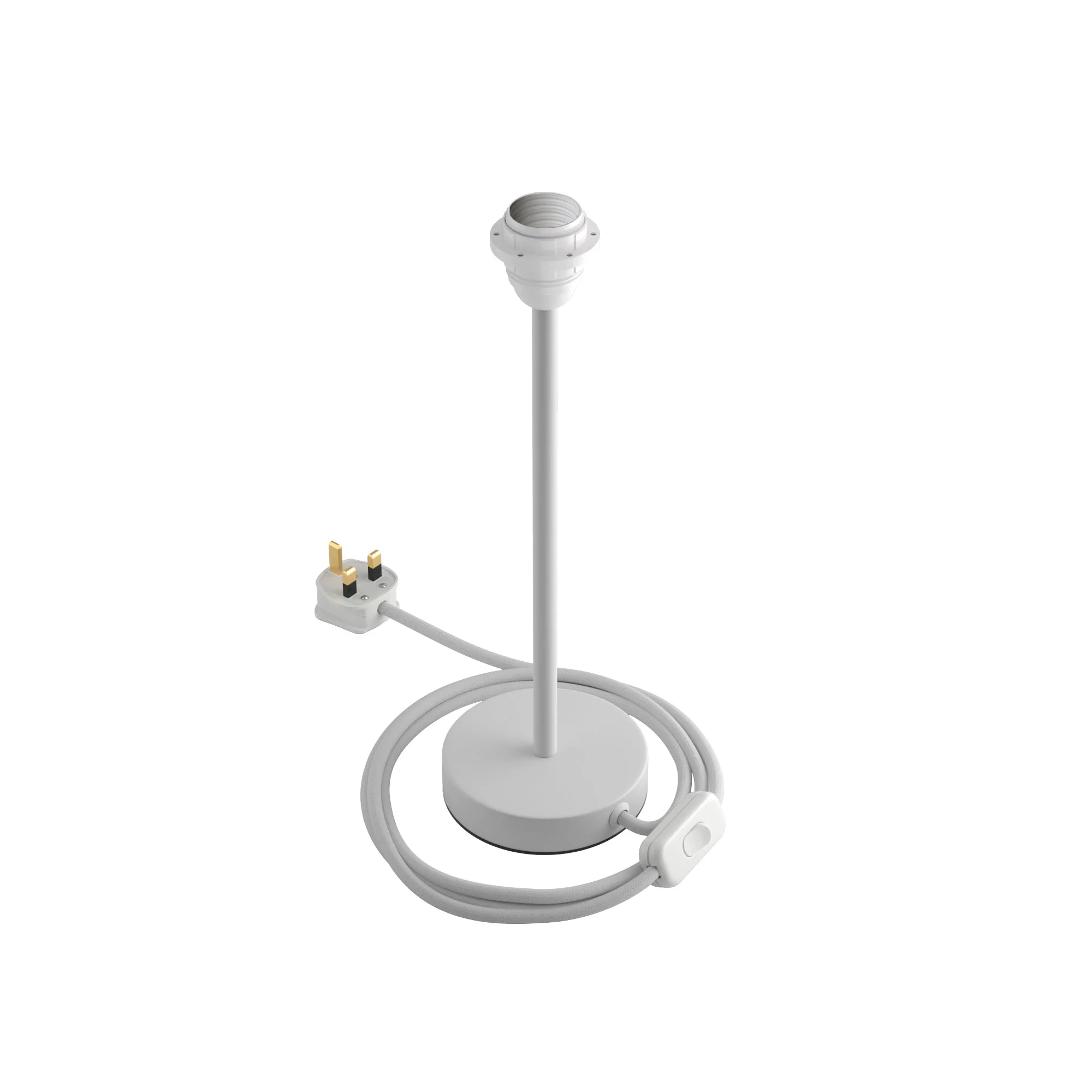 Alzaluce für Lampenschirm – Tischlampe aus Metall und UK-Stecker – Mattweiß - Image 9