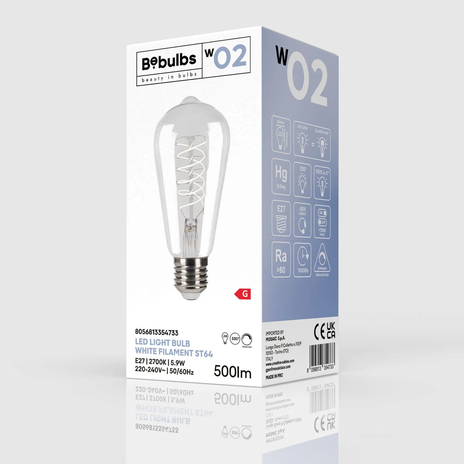 LED-Filamentlampe Weiß Edison ST64 5,9W 500Lm E27 2700K Dimmbarkeit – W02 - Image 4