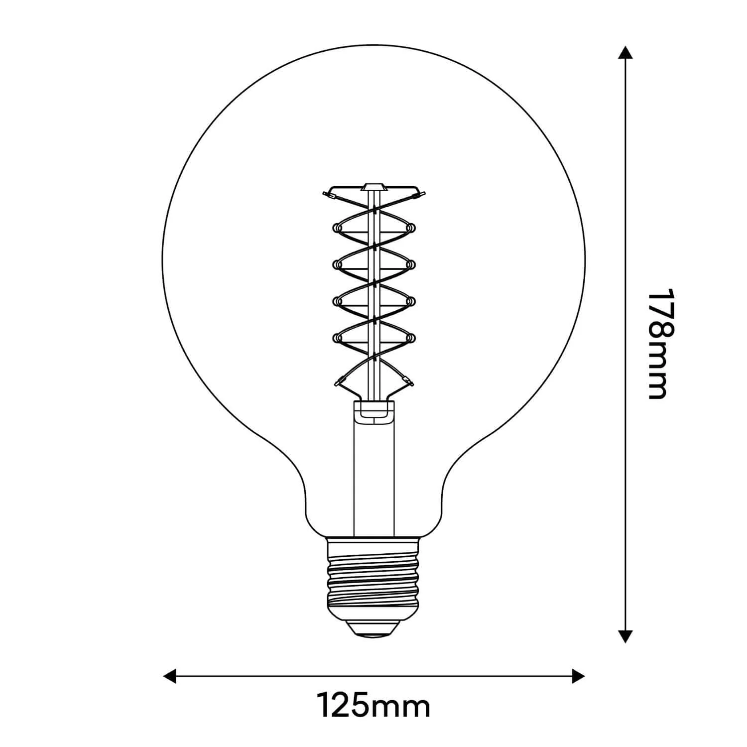 LED-Globe Smoky G125 4,8W 250Lm E27 1800K dimmbar – D04 - Image 3