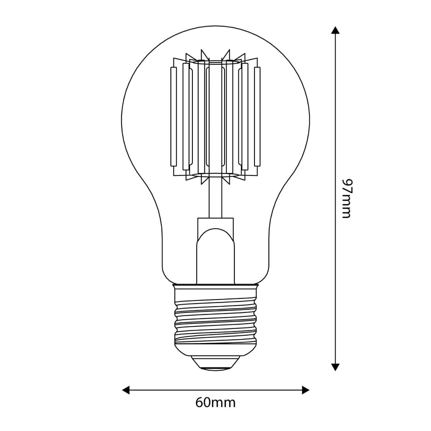 Transparente LED-Lampe Linea 5V Vertikalfaden Tropfen A60 1,7W 150Lm E27 2500K Dimmbar - B03 - Image 3