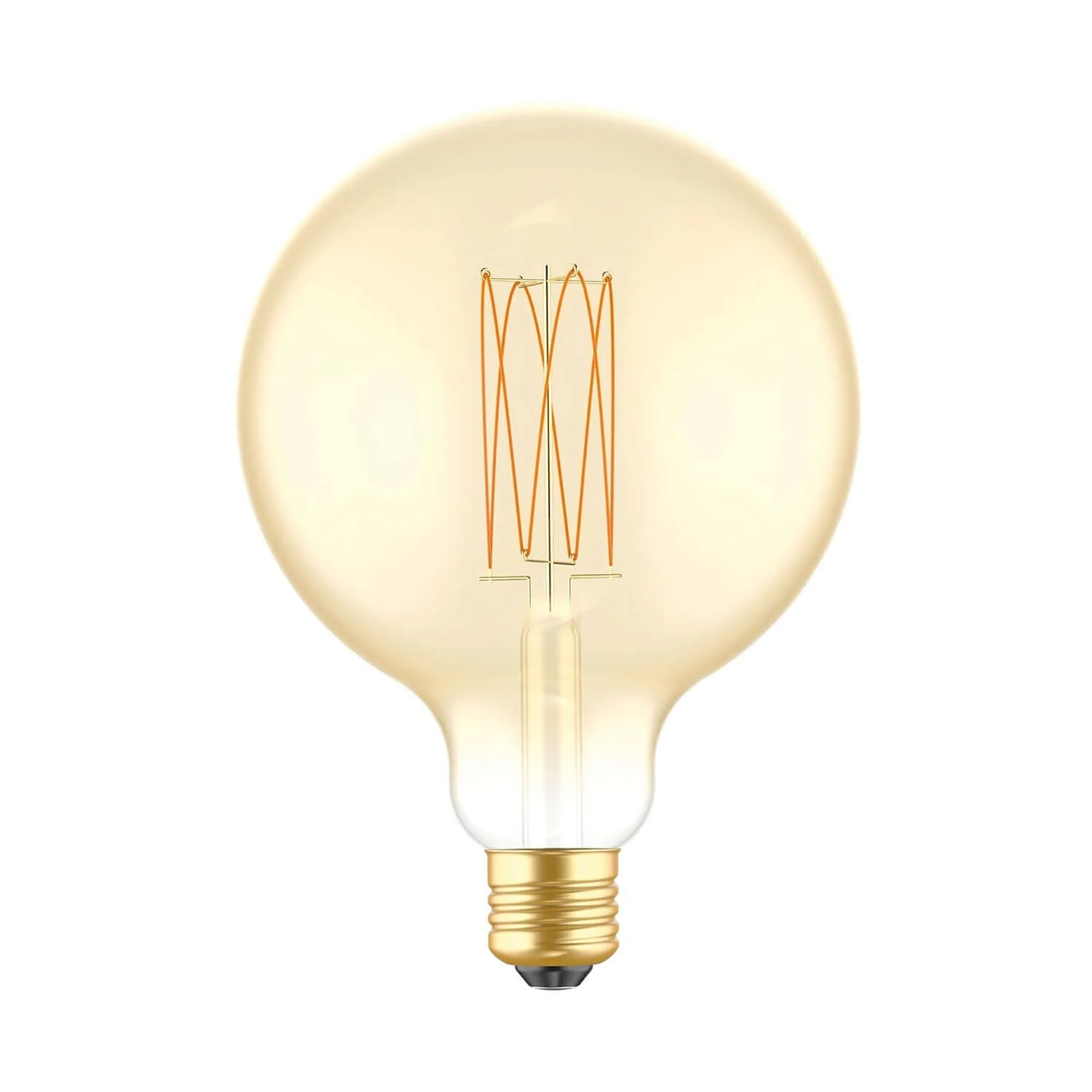 LED-Lampe Gold Carbon Line Vertikalfaden Globo G125 7W 640Lm E27 2700K Dimmbar – C56