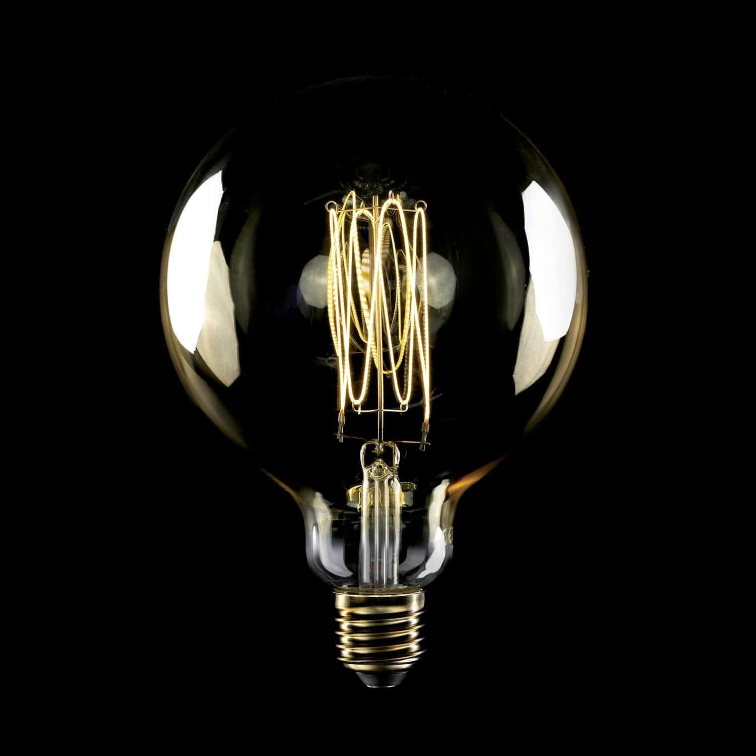 LED-Lampe Gold Carbon Line Vertikalfaden Globo G125 7W 640Lm E27 2700K Dimmbar – C56 - Image 2