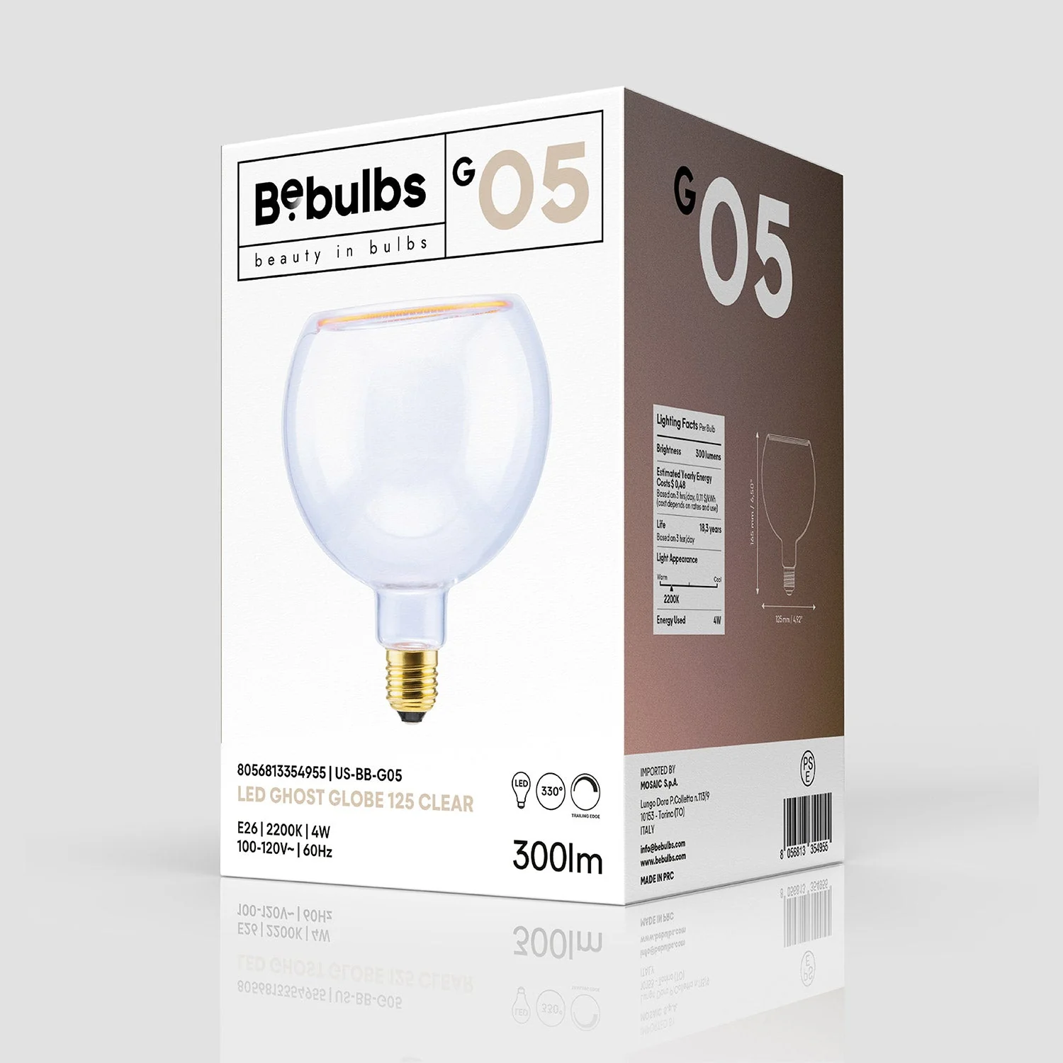 LED Klar Glühbirne Ghost Line CRI 90 G40 4W 300Lm E26 120V 2200K Dimmbar - G05 - Image 5
