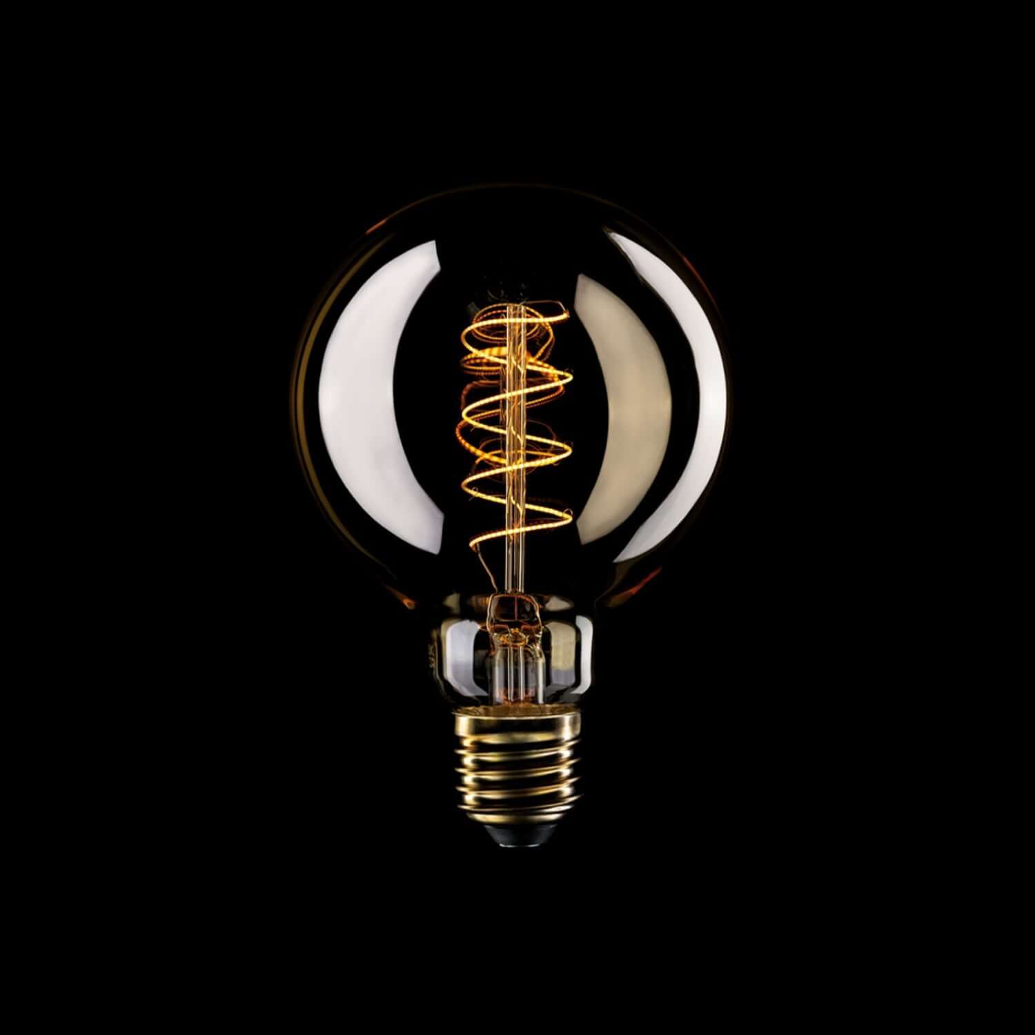 LED-Glühbirne Gold Carbon Line Spiralfaden Globe G95 4W 250Lm E27 1800K dimmbar – C06 - Image 2