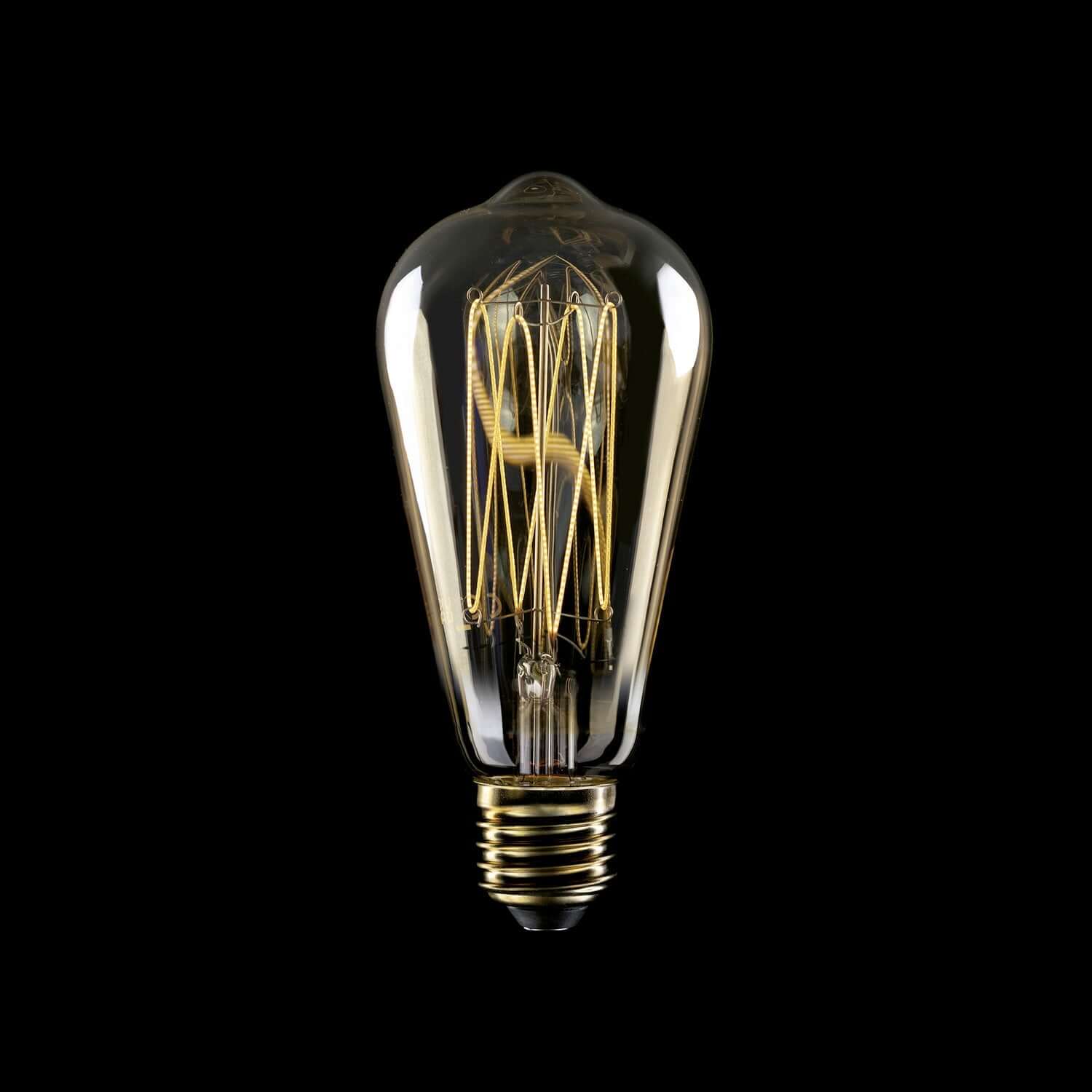 LED-Lampe Gold Carbon Line mit vertikalem Glühfaden Edison ST64 7W 640Lm E27 2700K dimmbar - C54 - Image 2