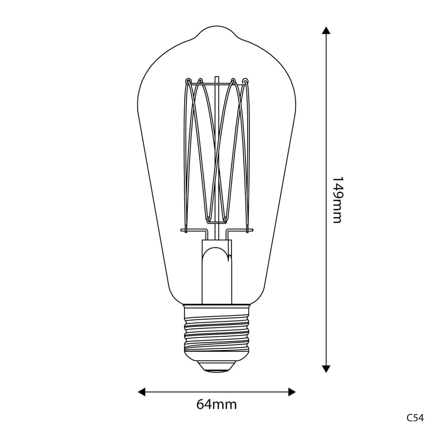 LED-Lampe Gold Carbon Line mit vertikalem Glühfaden Edison ST64 7W 640Lm E27 2700K dimmbar - C54 - Image 3
