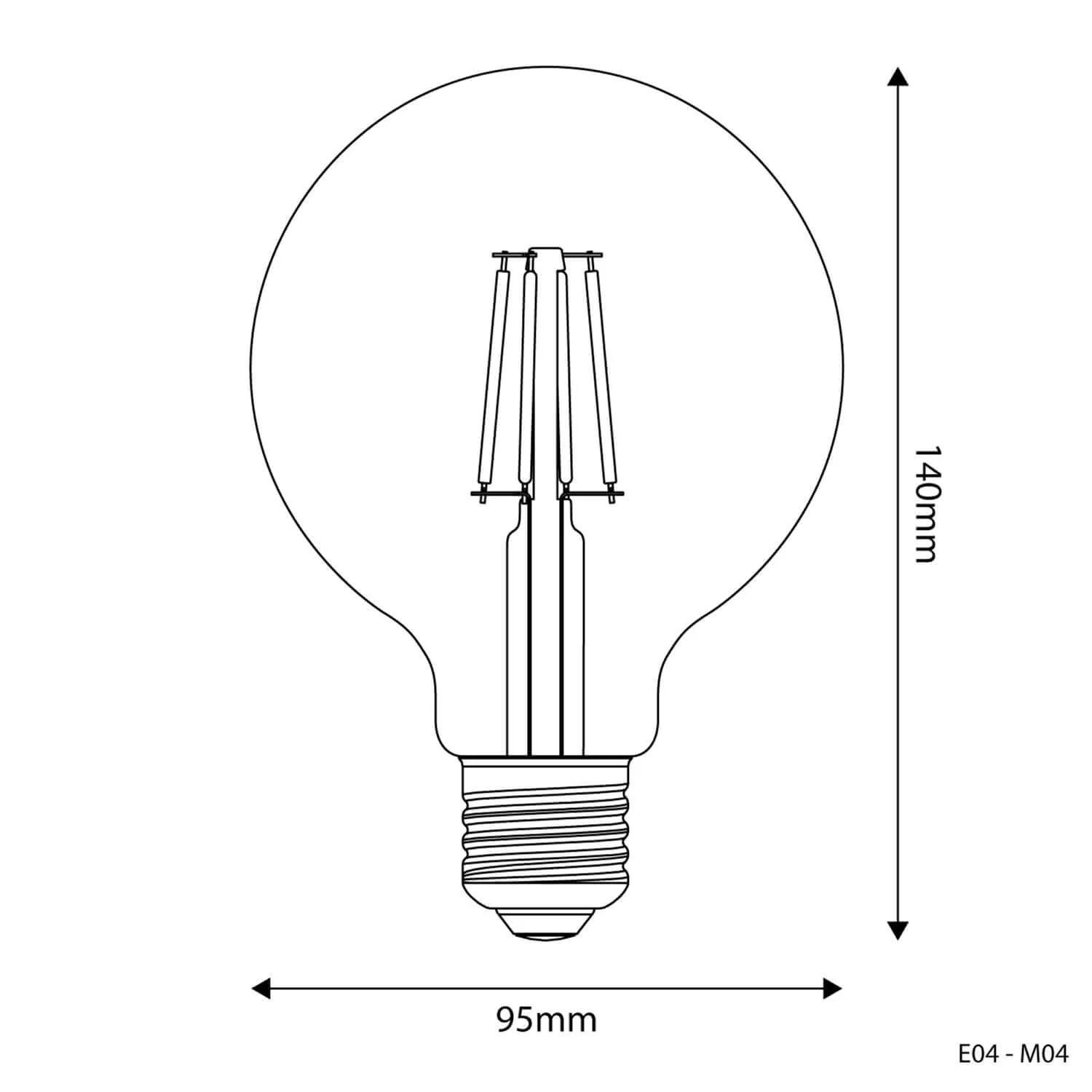 LED-Lampe Milky Globe G95 4W 470 Lm E27 2700K – M04 - Image 3