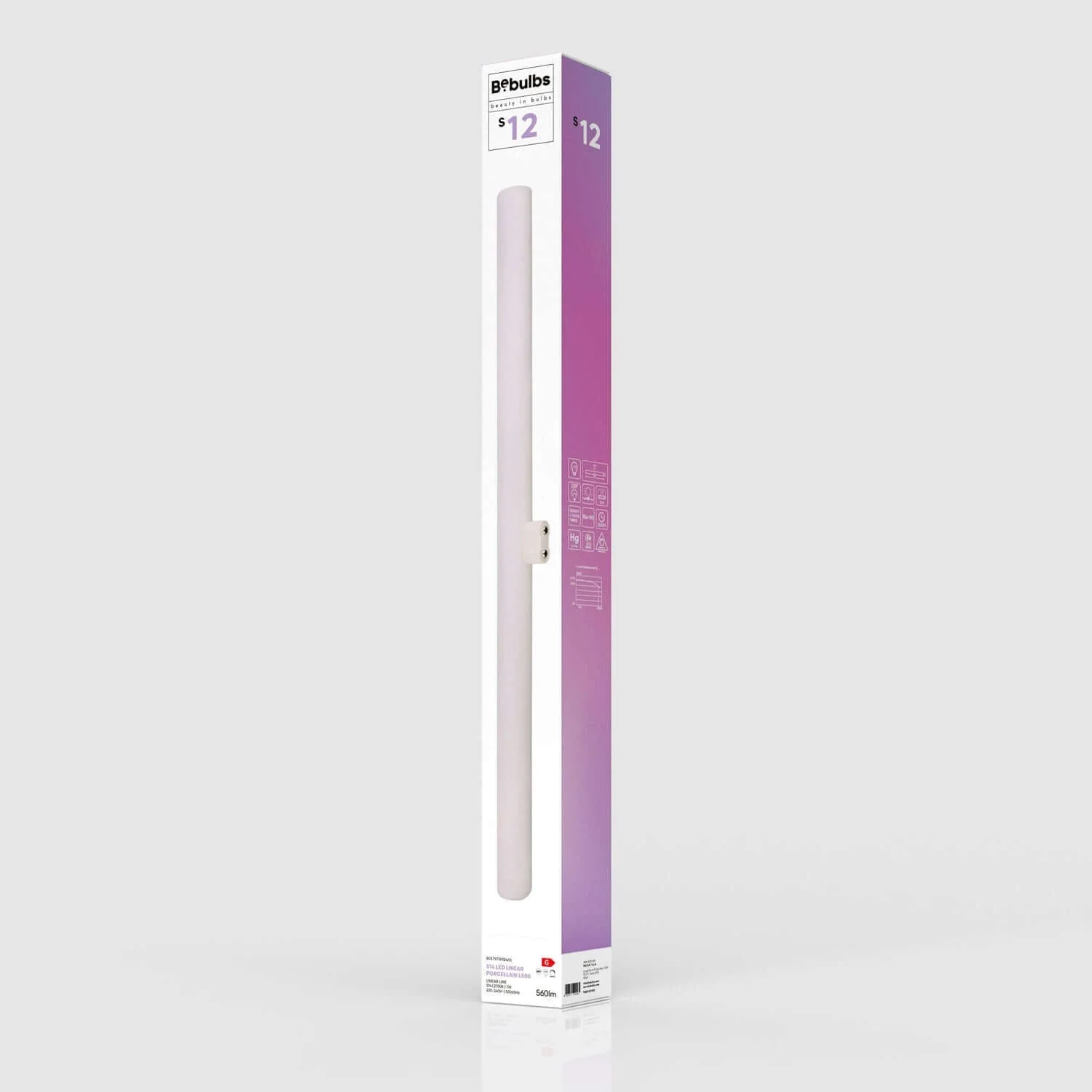 LED-Leuchtmittel mit Porzellaneffekt CRI 90 Linear S14d – Länge 500 mm 7W 560Lm 2700K Dimmbar – S12 - Image 5
