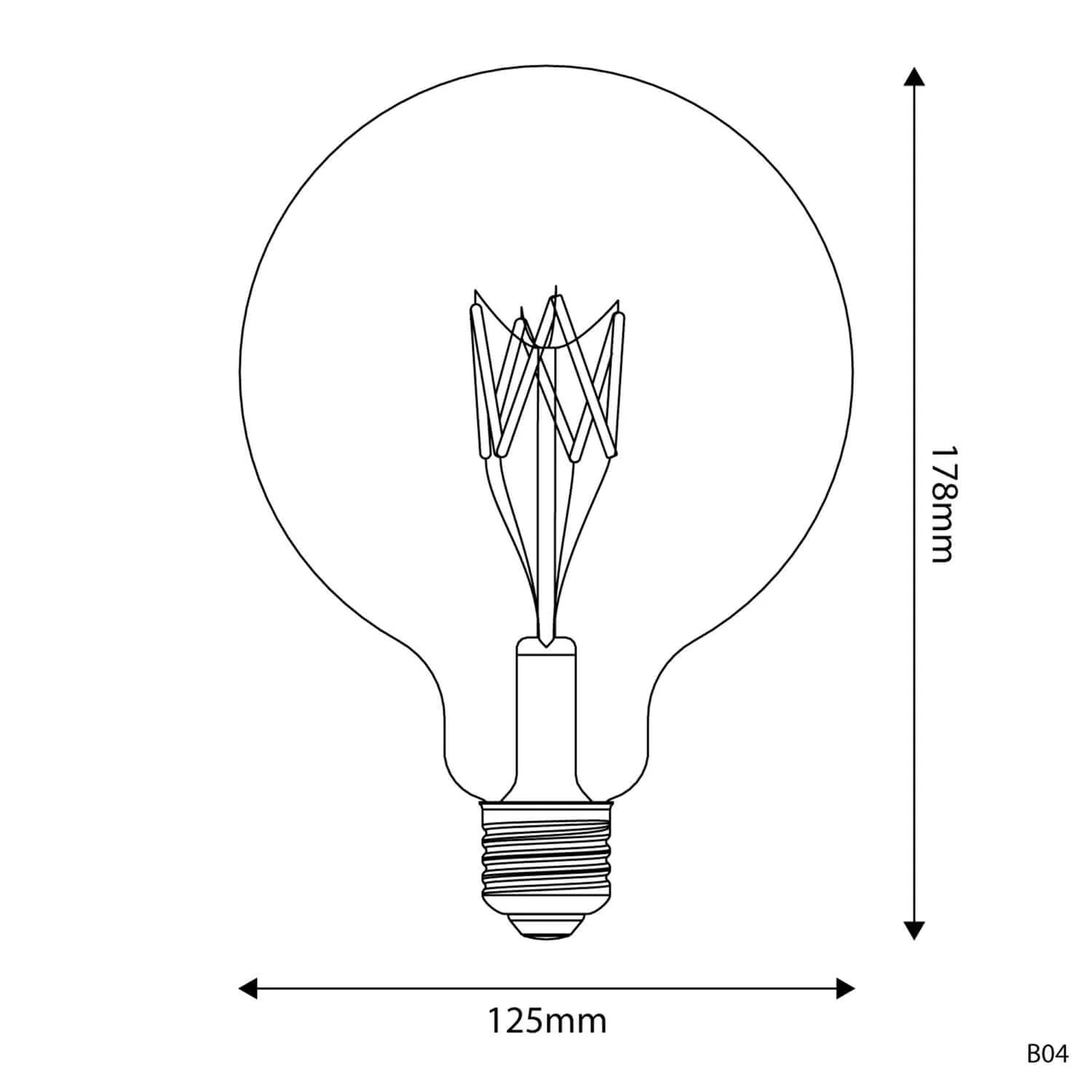 Transparente LED-Lampe Linea 5V Kurzfaden Globo G125 1,3W 110Lm E27 2500K Dimmbar - B04 - Image 3