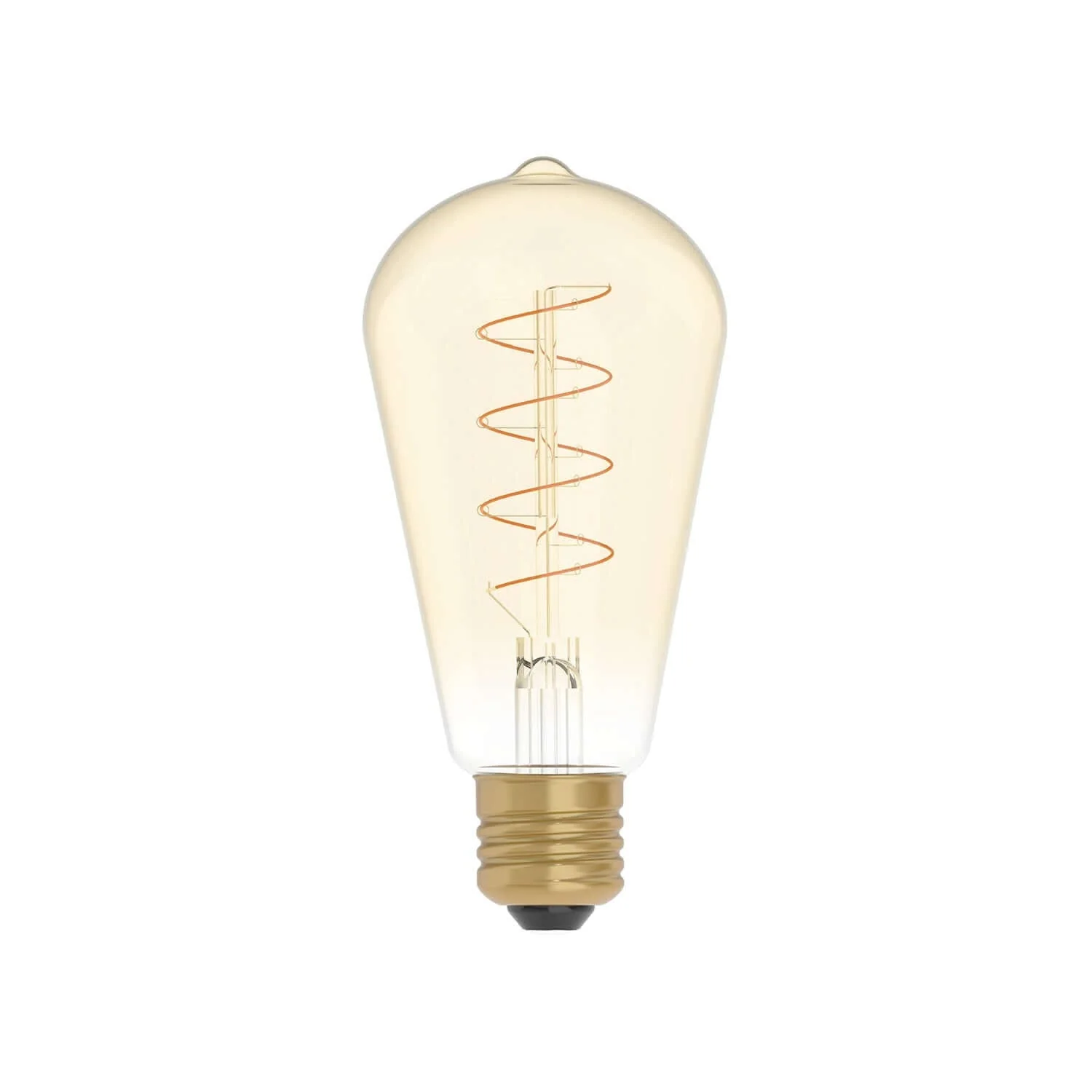 LED-Lampe Gold Carbon Line Spiralfaden Edison ST64 4W 250Lm E27 1800K Dimmbarkeit – C04