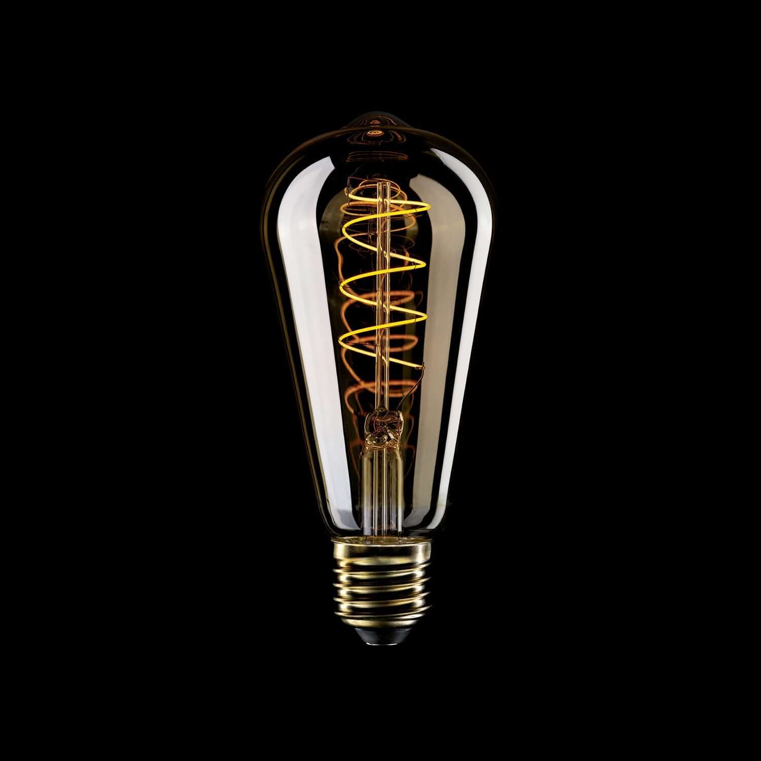 LED-Lampe Gold Carbon Line Spiralfaden Edison ST64 4W 250Lm E27 1800K Dimmbarkeit – C04 - Image 2