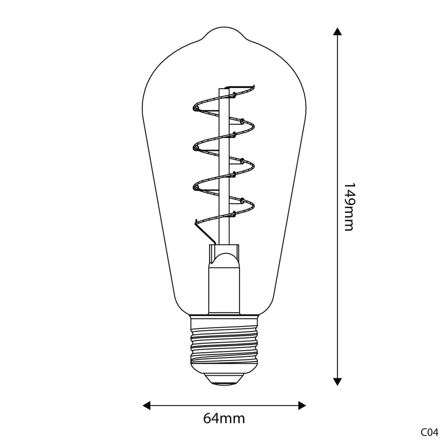 LED-Lampe Gold Carbon Line Spiralfaden Edison ST64 4W 250Lm E27 1800K Dimmbarkeit – C04 - Image 3