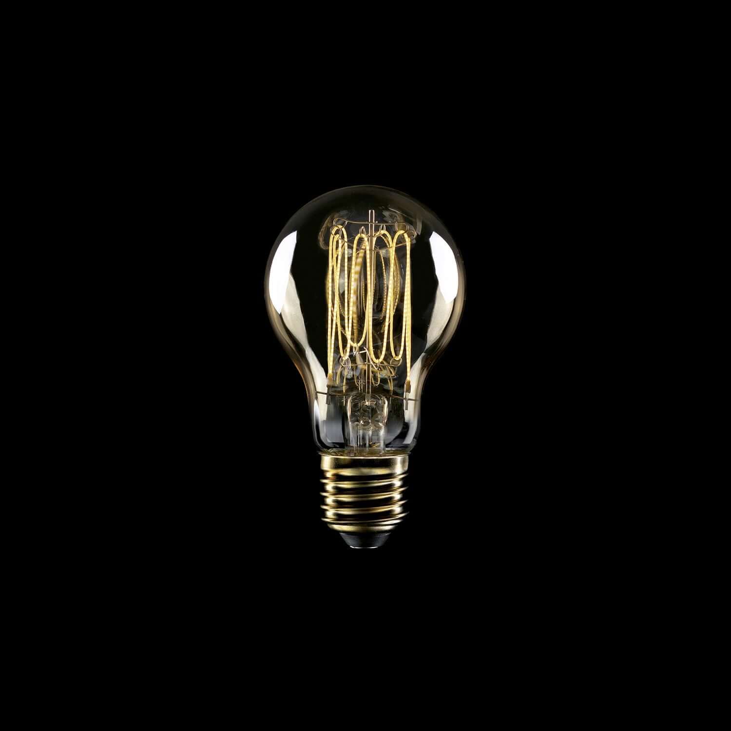 LED-Lampe Gold Carbon Line vertikales Filament Tropfen A60 7W 640Lm E27 2700K Dimmbar – C53 - Image 2