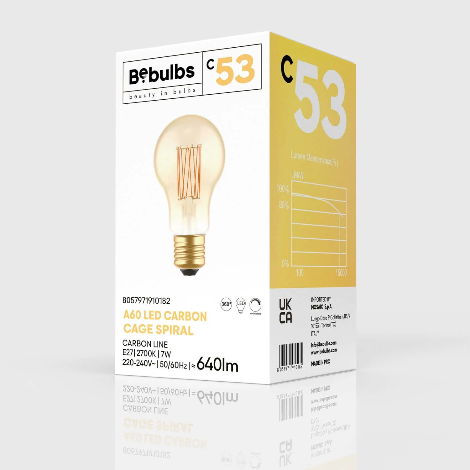LED-Lampe Gold Carbon Line vertikales Filament Tropfen A60 7W 640Lm E27 2700K Dimmbar – C53 - Image 4