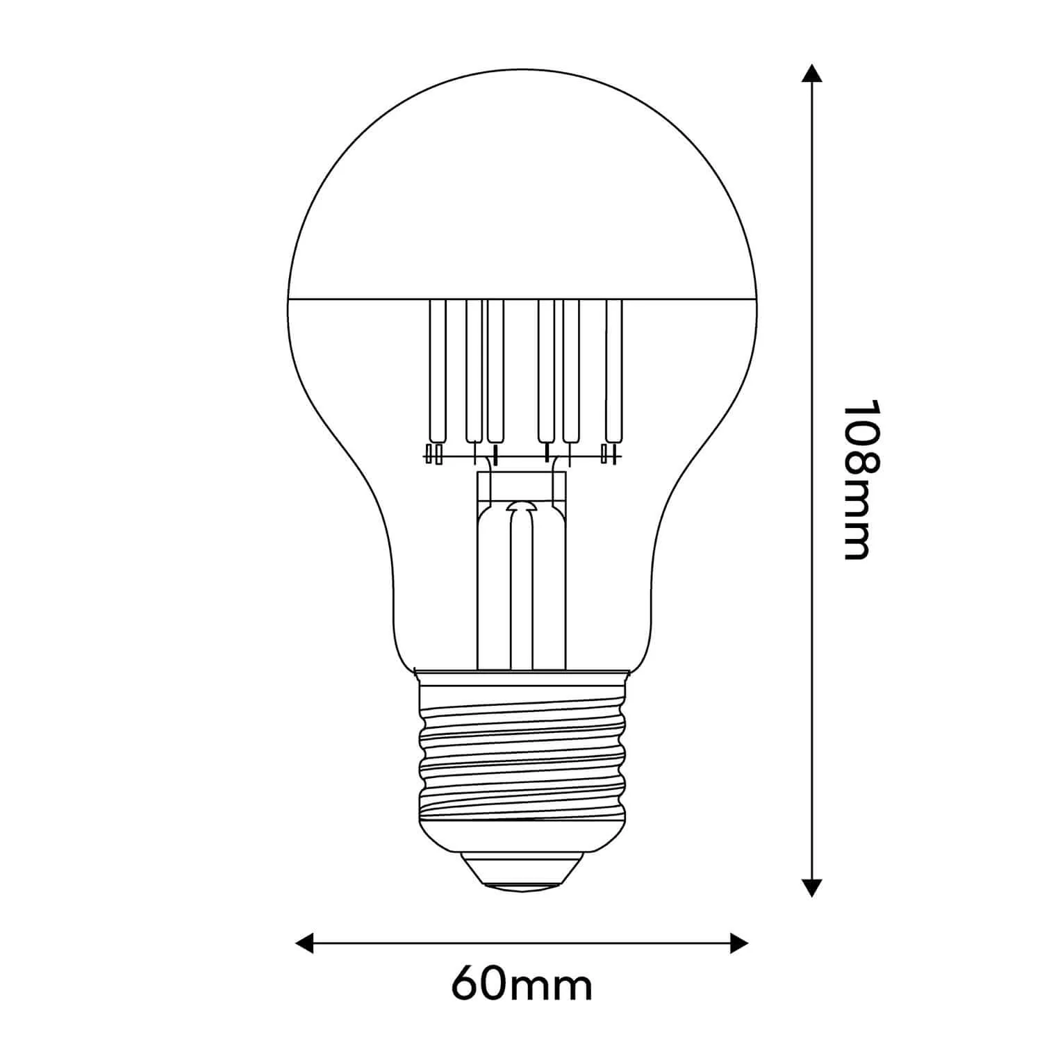LED-Lampe Halb Sphäre Silber Tropfen A60 7W 650Lm E27 2700K Dimmbar – A02 - Image 3