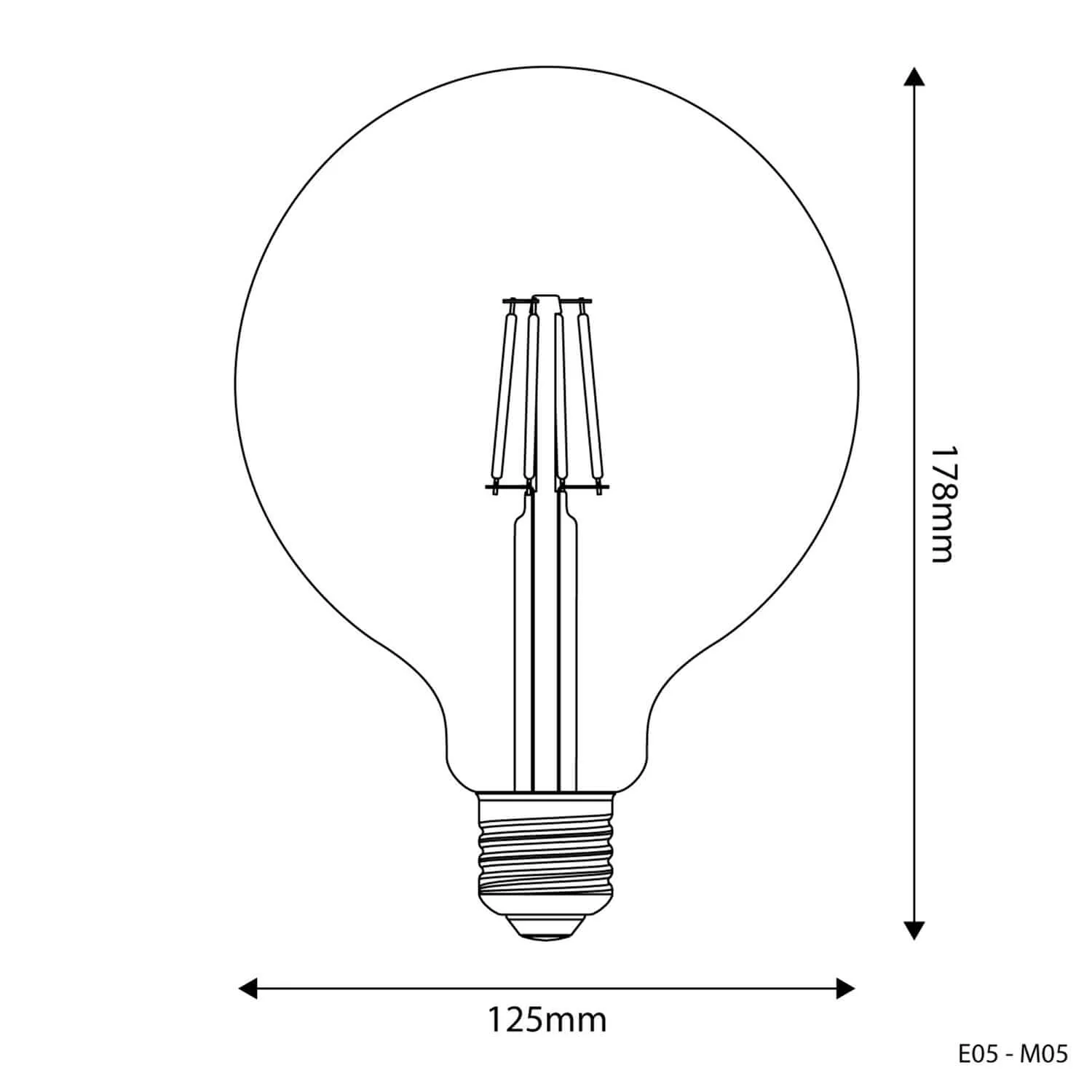 LED-Glühbirne Milky Globe G125 4W 470Lm E27 2700K - M05 - Image 3