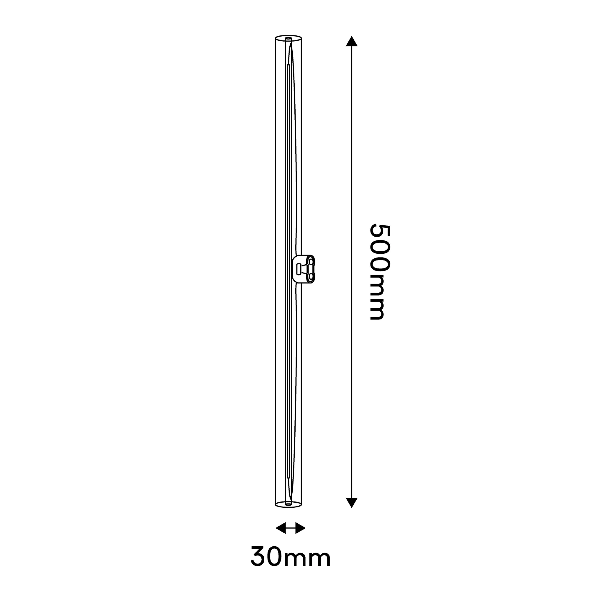 LED-Glühbirne Transparent CRI 90 Linear S14d – Länge 500 mm 7W 620Lm 2700K dimmbar – S02 - Image 4